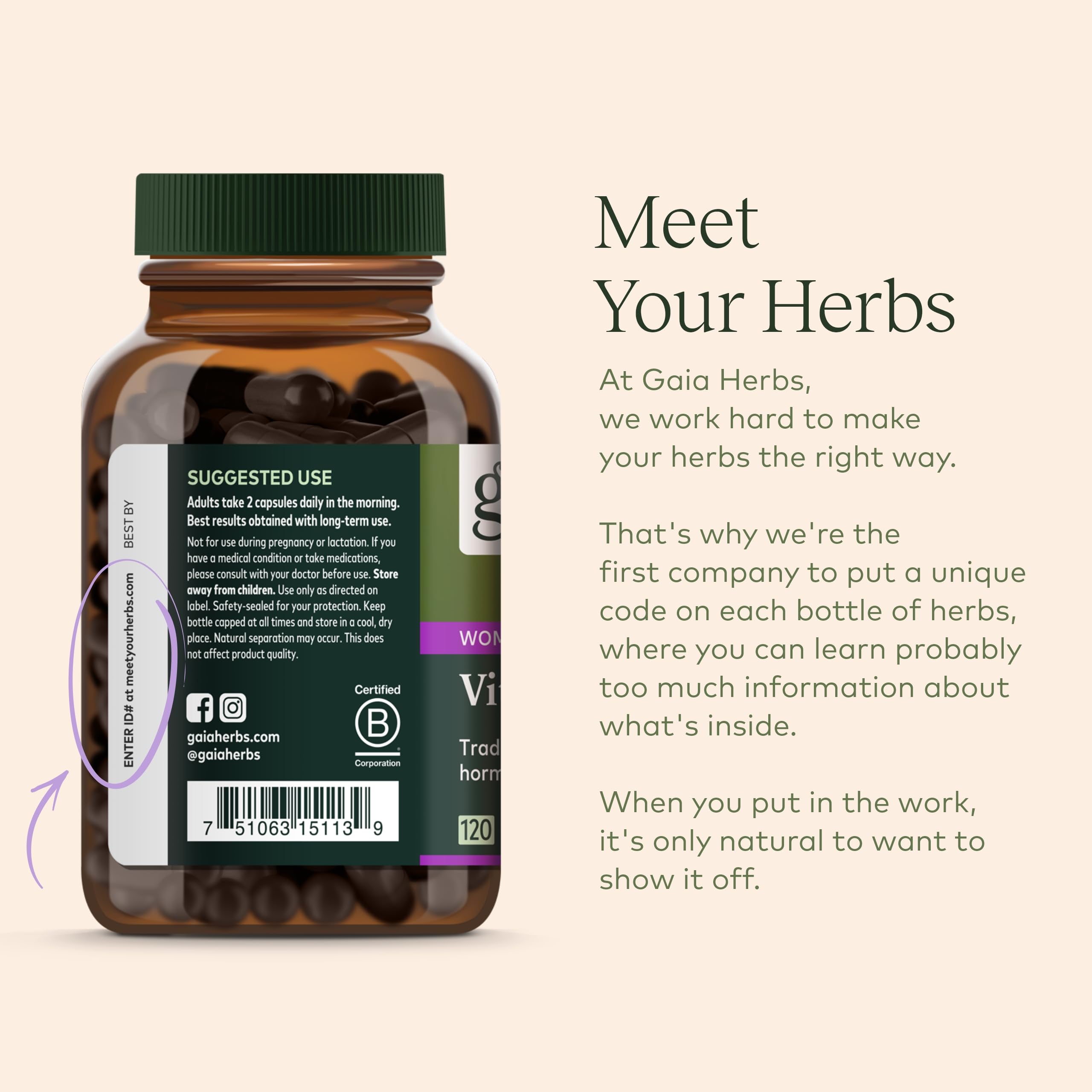Gaia Herbs Vitex Berry (Chaste Tree) - Supports Hormone Balance & Fertility Gaia Herbs uk supplements