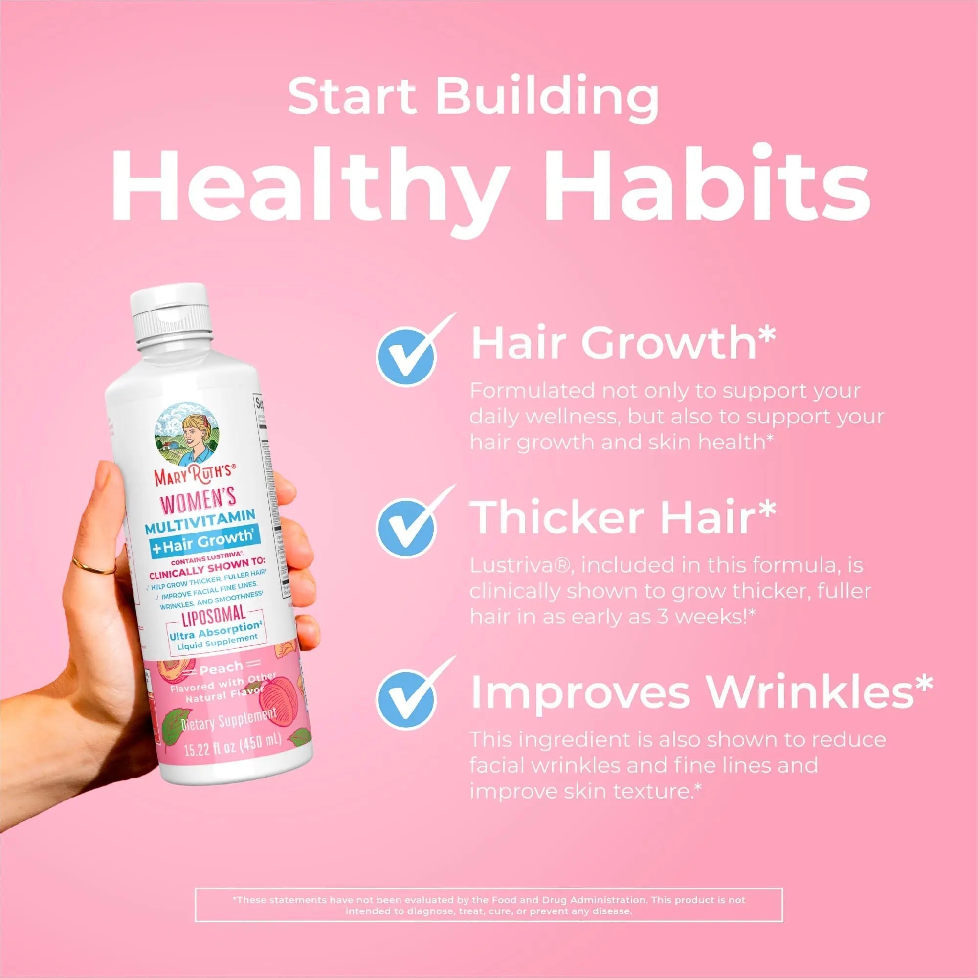 MaryRuth's Women's Multivitamin + Hair Growth Liposomal (Peach) & Iron Liquid (Berry) | Clean Label Project Verified® | MARYRUTH'S uk supplements