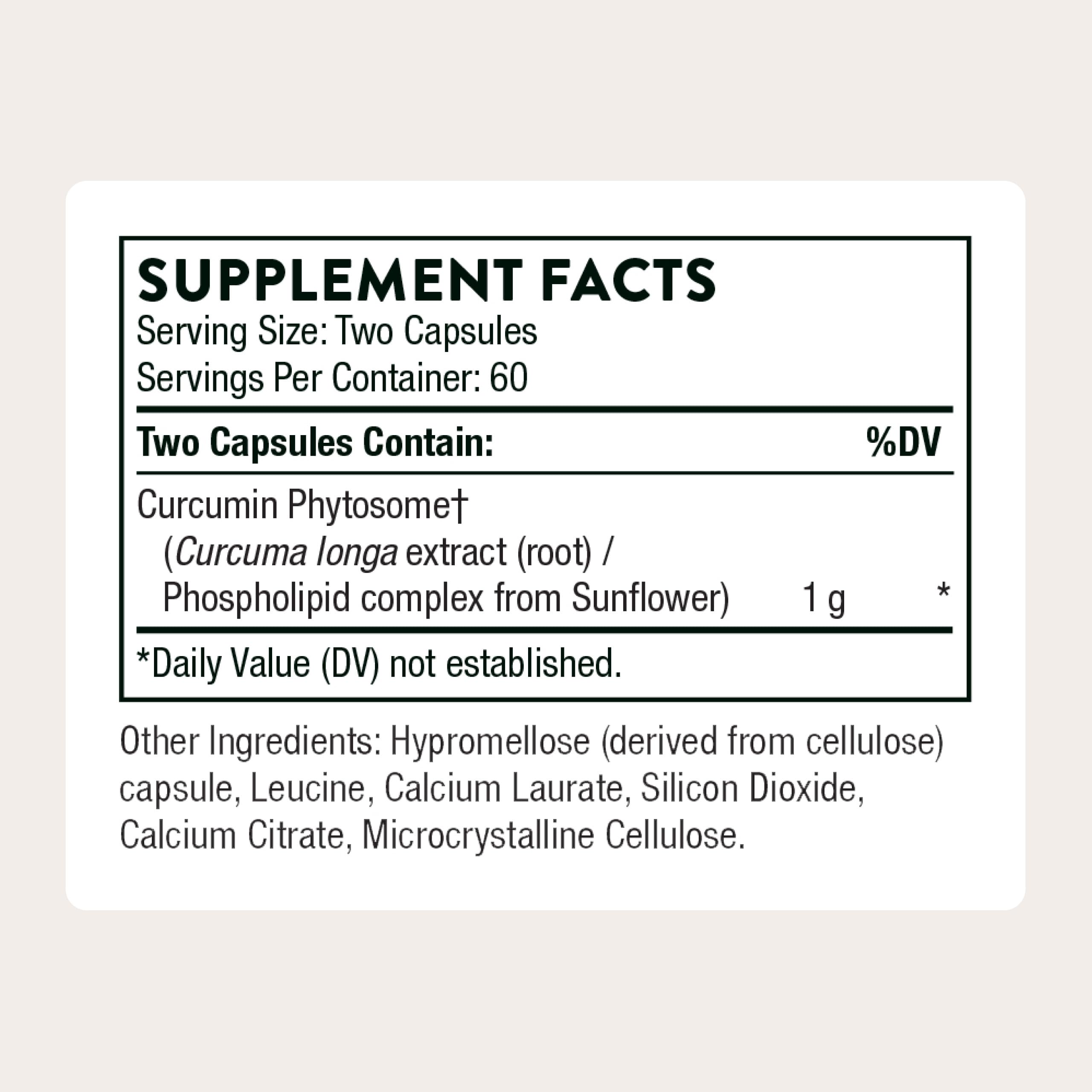 THORNE - Curcumin Phytosome 1000 mg (Meriva) - Clinically Studied, High Absorption - Supports Healthy Inflammatory Response in Joints, Muscles, GI Tract, Liver, Brain & Nerves* - 60 Servings THORNE uk supplements