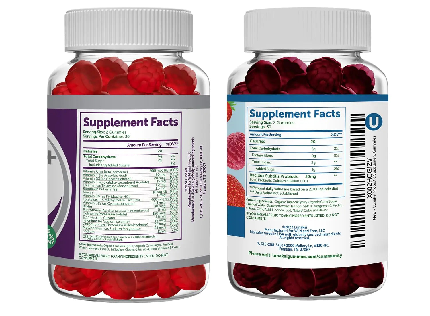 Lunakai USA Made Women 50+ Multivitamin & Probiotic Gummies Bundle – Immune & Digestive Support – 60 Non-GMO Gummies Each Lunakai uk supplements