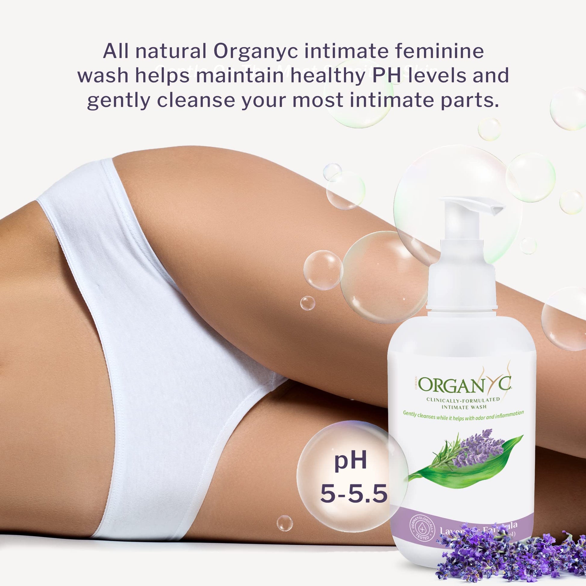 Organic Intimate Wash with Lavender Essential Oils & Flower Extracts, Gentle Cleansing Feminine Organyc uk supplements