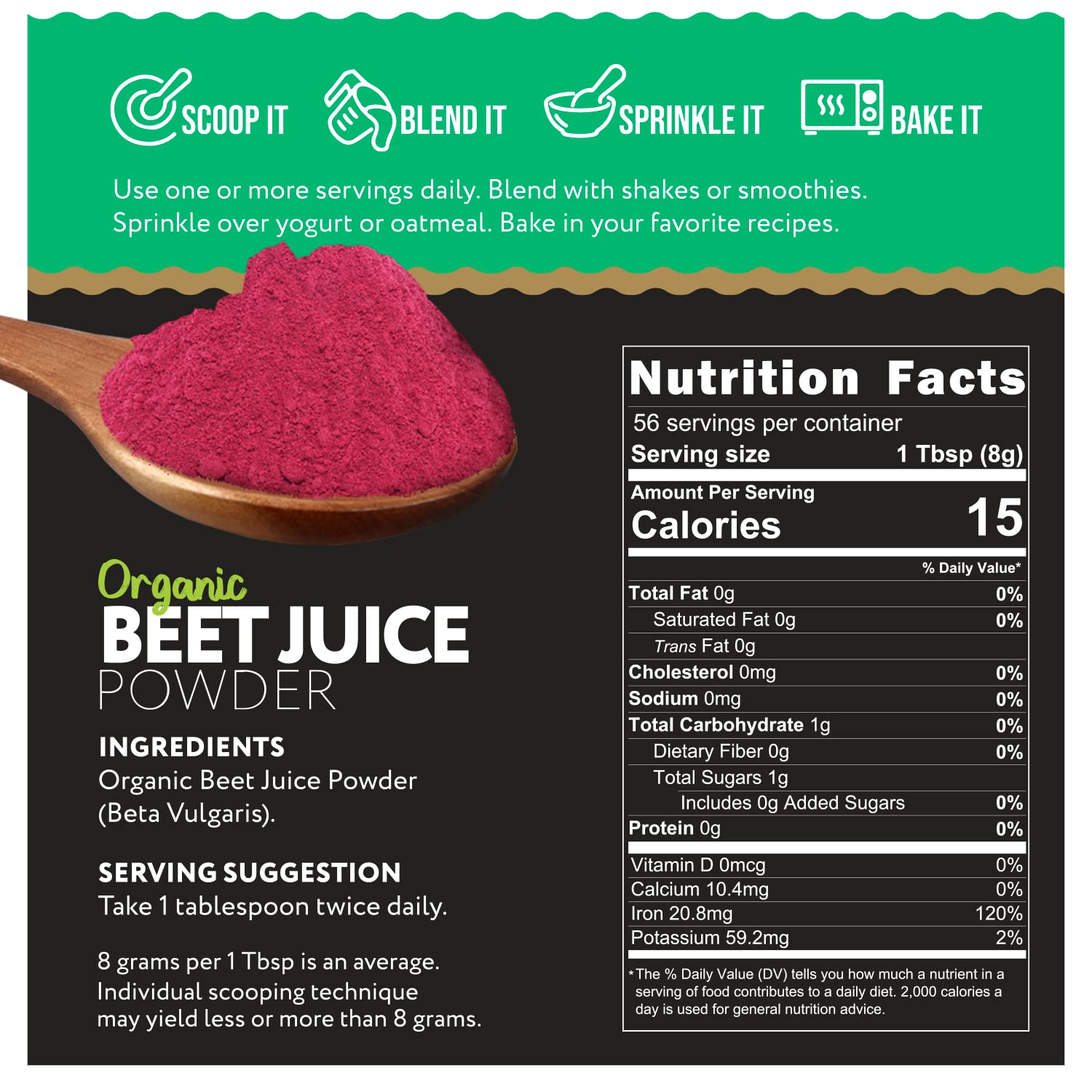 Ganic Food Organic Beet Root Juice Powder, 16 Ounces Ganic Food uk supplements