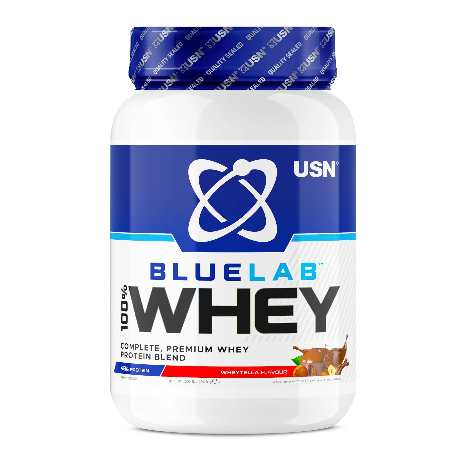 USN Blue Lab Whey Protein Powder: Wheytella - Whey Protein 908g - Post-Workout USN uk supplements