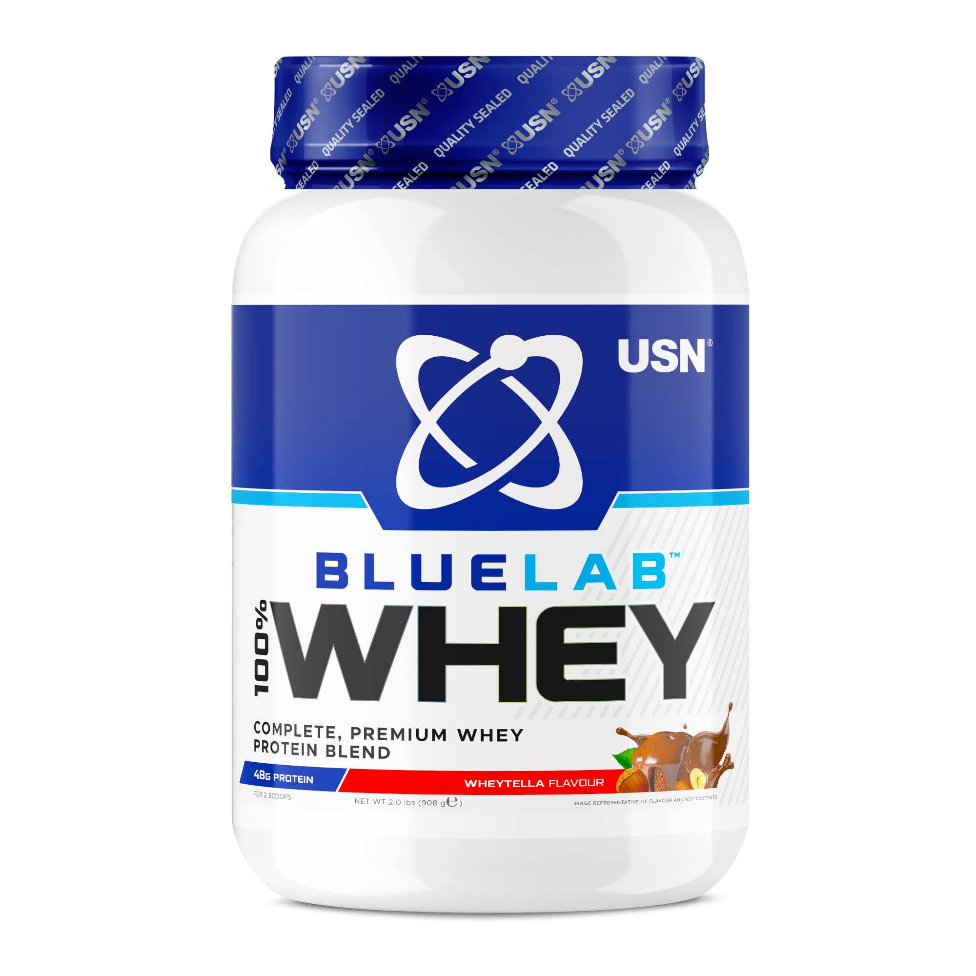 USN Blue Lab Whey Protein Powder: Wheytella - Whey Protein 908g - Post-Workout USN uk supplements