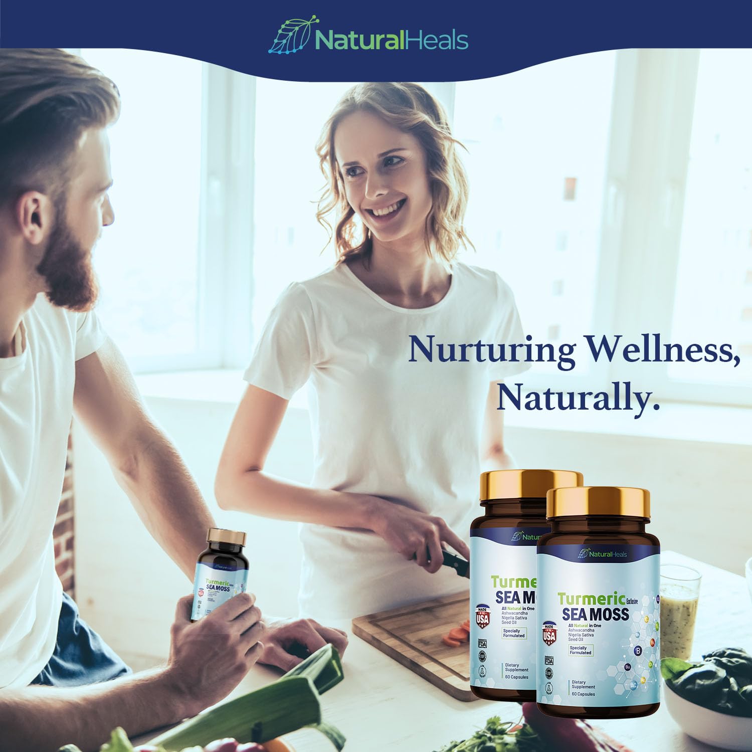 Natural Heals Sea Moss 3000mg: Black Seed Oil 2000mg Ashwagandha 1000mg Turmeric Natural Heals uk supplements