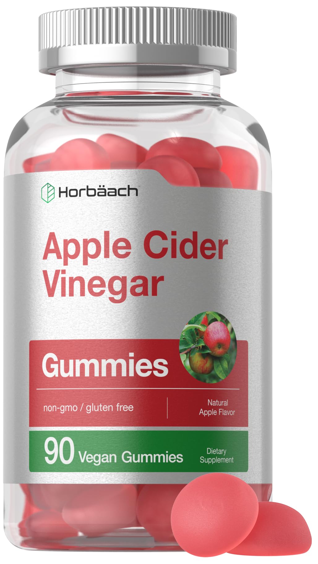 Vegan Apple Cider Vinegar Gummies | 90 Count | ACV Supplement | Natural Apple Flavor Horbäach uk supplements