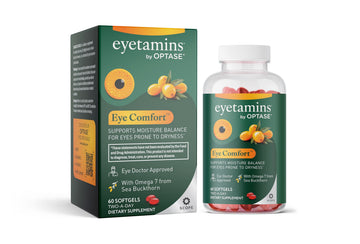 eyetamins® by OPTASE® Eye Comfort™ - 60 Softgels - Eye Doctor Recommended - an Omega-Based Eye Supplement formulated to Support Moisture Balance and Eye Comfort from Within. Plant Based Soft gels. eyetamins uk supplements