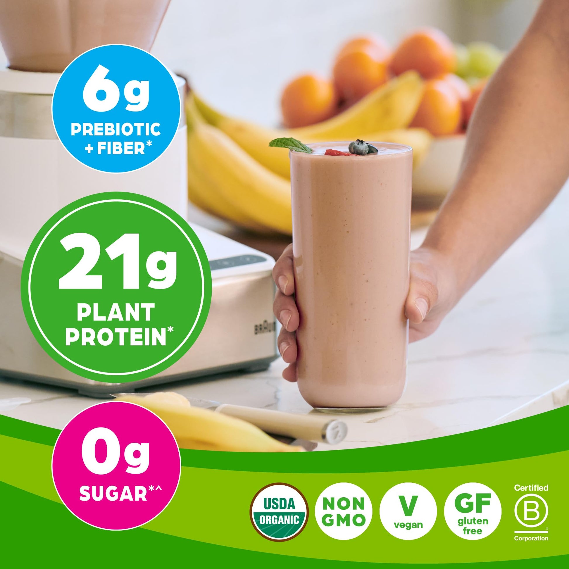 Orgain Organic Vegan Protein Powder, Creamy Chocolate Fudge - 21g Plant Based Protein Orgain uk supplements