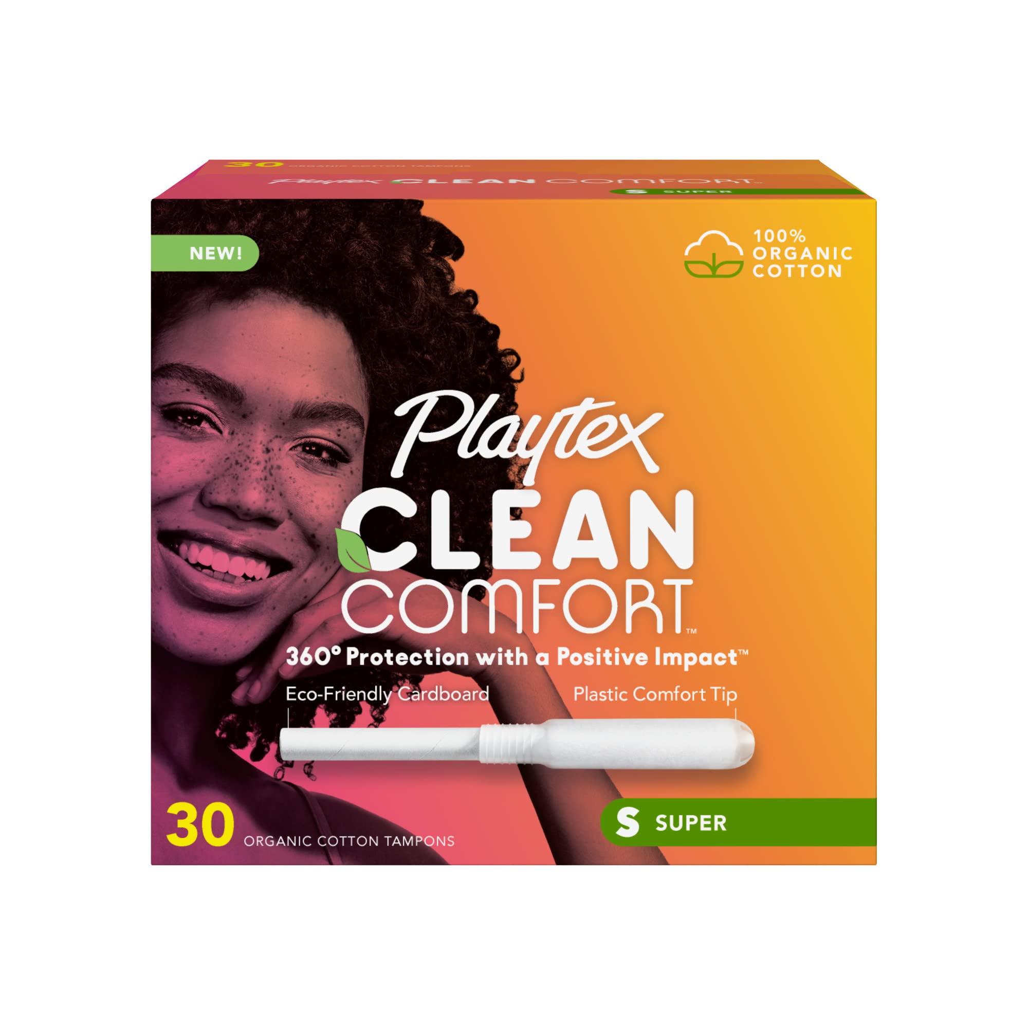 Playtex Clean Comfort Organic Cotton Tampons, Super Absorbency, Fragrance-Free, Organic Cotton PLAYTEX uk supplements
