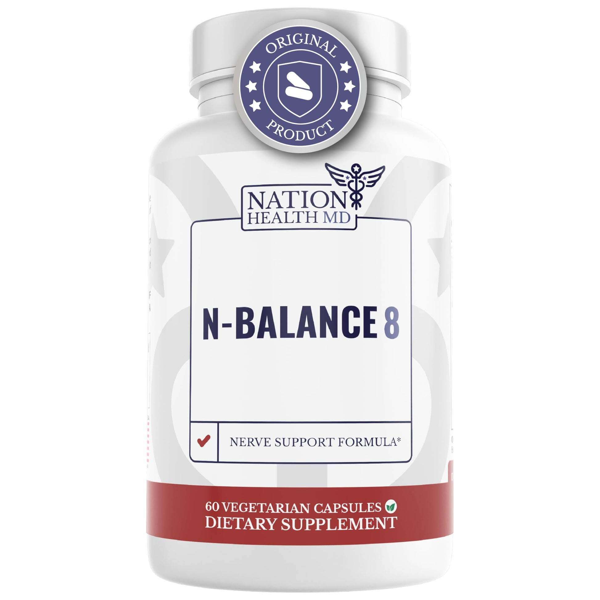 NATION HEALTH MD N-Balance 8 - Nerve Support Formula - Nerve Support Supplement with Alpha Lipoic Acid, Benfotiamine and ALA - Nerve Health Supplements for Men & Women, 120 Capsules NATION HEALTH MD uk supplements