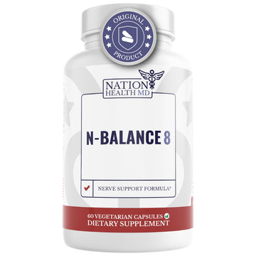 NATION HEALTH MD N-Balance 8 - Nerve Support Formula - Nerve Support Supplement with Alpha Lipoic Acid, Benfotiamine and ALA - Nerve Health Supplements for Men & Women, 120 Capsules NATION HEALTH MD uk supplements