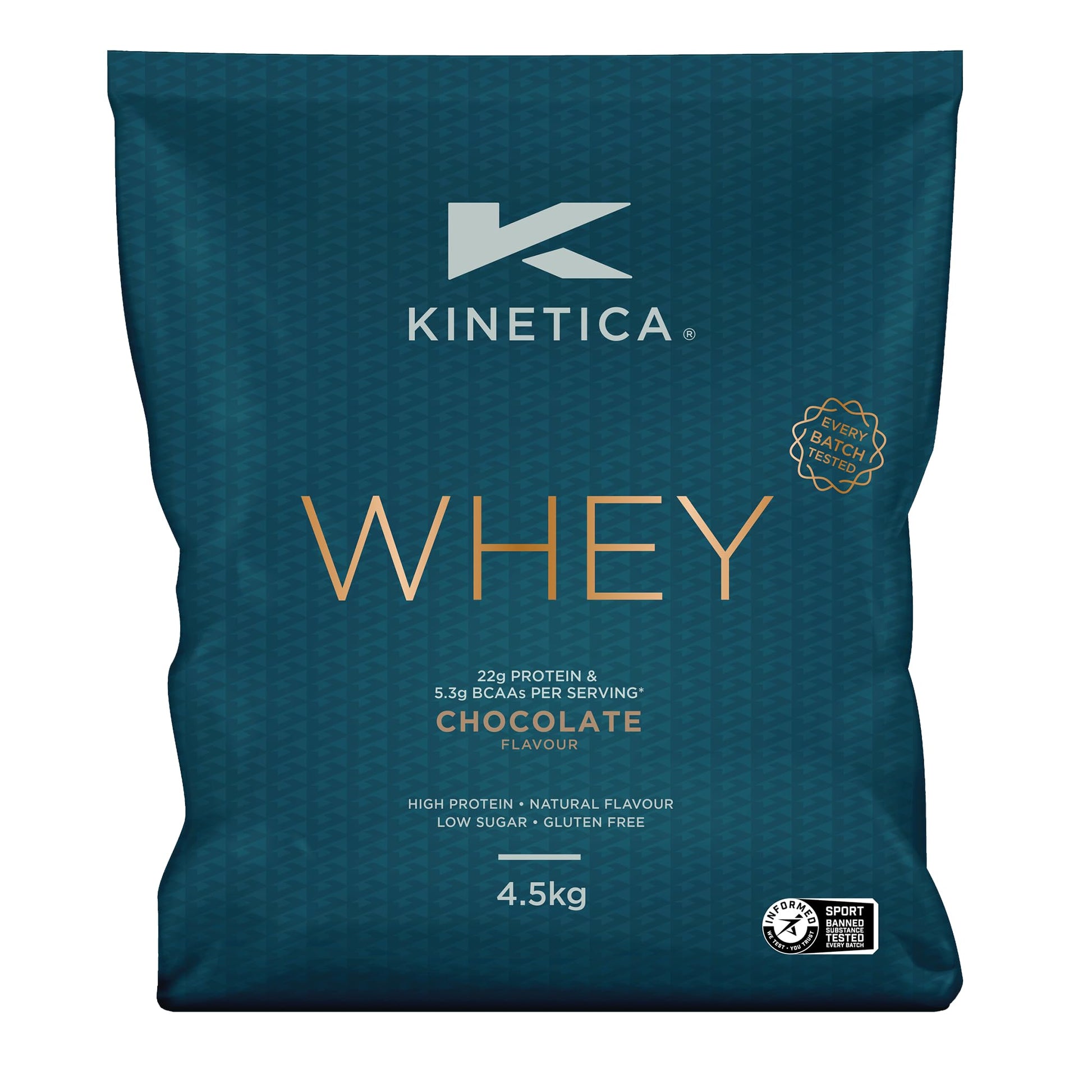 Kinetica Premium Whey Protein Powder | Grass Fed | Chocolate | 4.5kg | 150 Servings Kinetica uk supplements