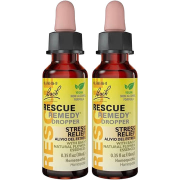 Bach RESCUE Remedy Dropper 10mL Bundle, Non-Alcohol Formula, Natural Stress Relief RESCUE uk supplements