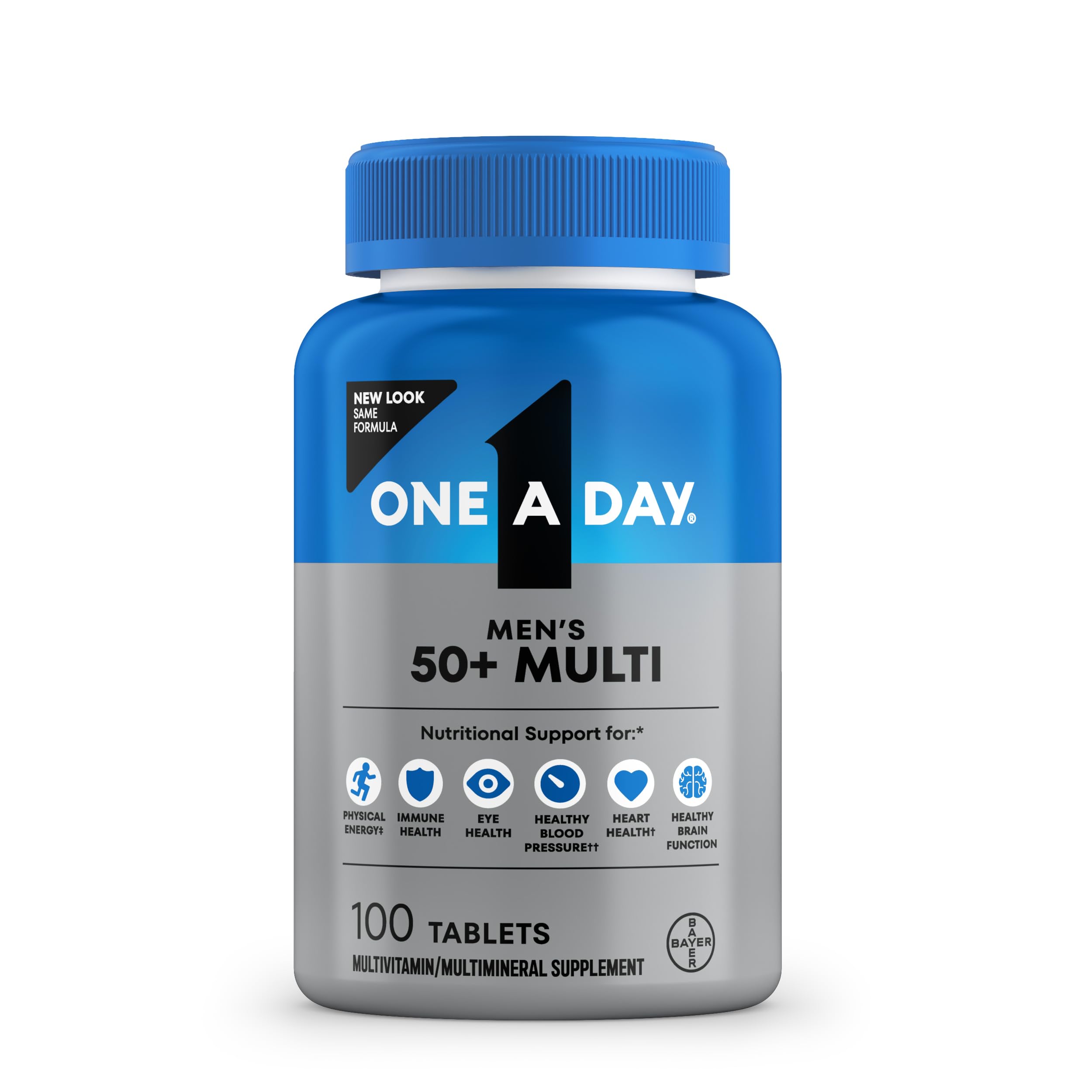 One A Day Men’s 50+ Multivitamins, Supplement with A, C, D, E and Zinc for Immune Health*, Calcium & More, 100 Tablets ONE A DAY uk supplements
