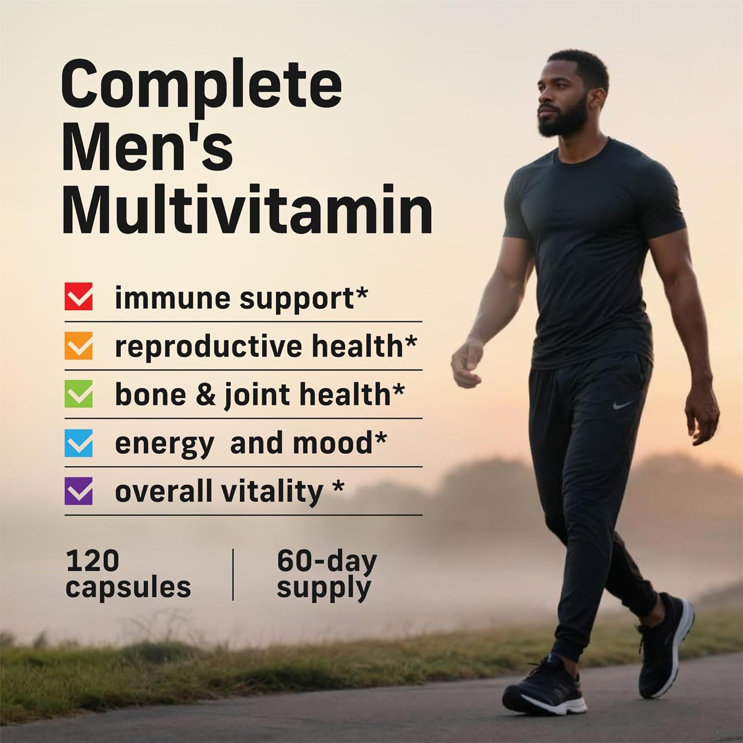 Alpha Tribe Multivitamin for Men with Sea Moss, Black Seed Oil, Ashwagandha, Turmeric, Bladderwrack, Burdock, Vitamin C, Elderberry, Manuka | Daily Vitamins & Minerals Supplement Capsules - 240 Count Alpha Tribe uk supplements