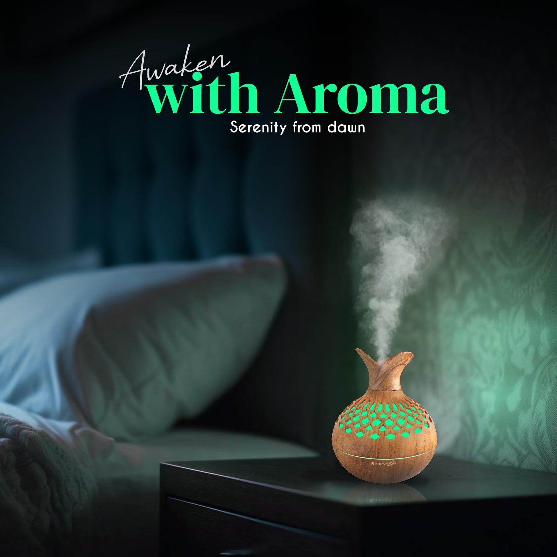 Aroma Diffuser for Essential Oils, Ultrasonic Aromatherapy Flower Oil Diffuser, Modern Cool Mist Renewgoo uk supplements