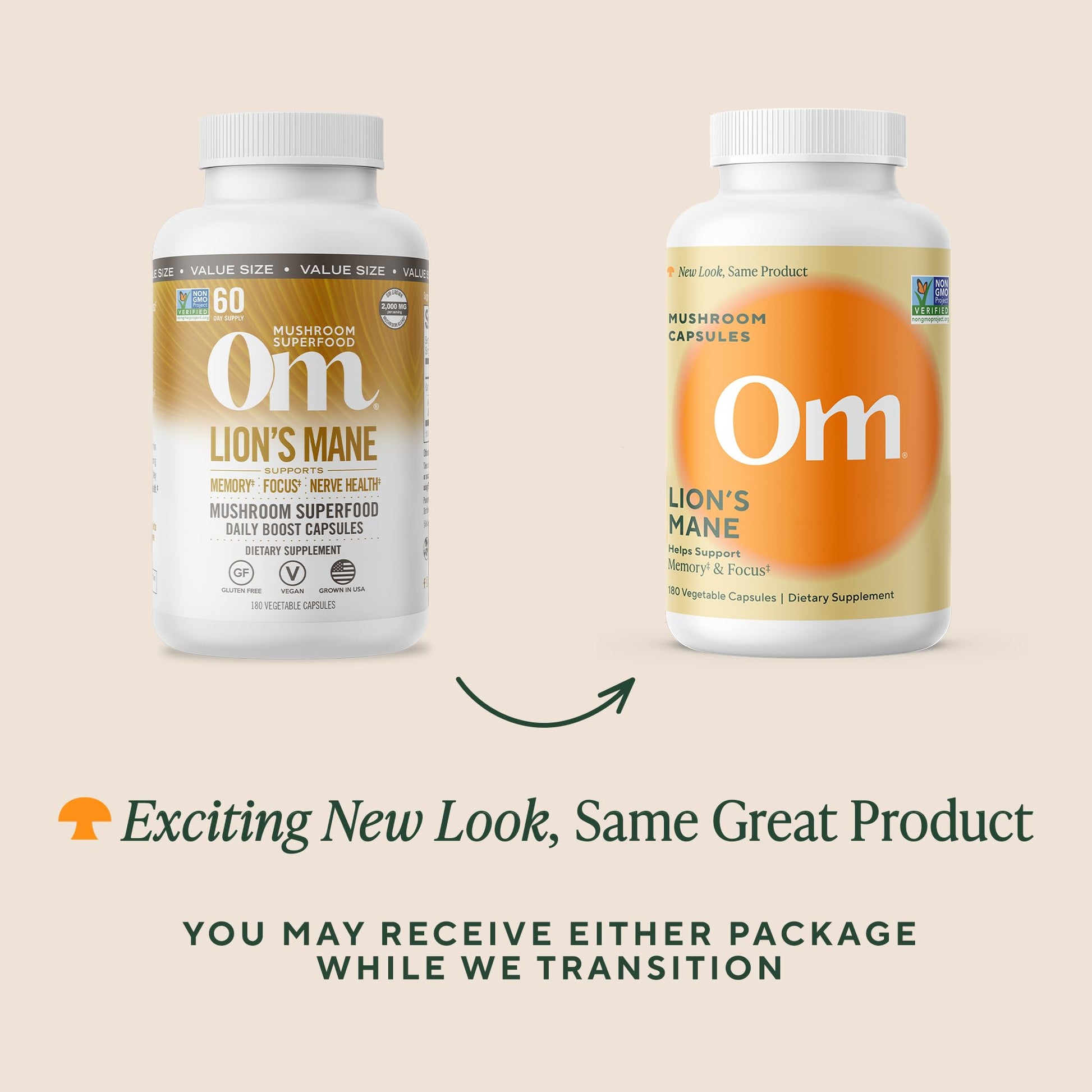 Om Lion’s Mane Mushroom Capsules - Organic Mushroom Supplement and Nootropic - Brain Supplements for Memory and Focus, 180 Count (60 Servings) OM MUSHROOM SUPERFOOD uk supplements