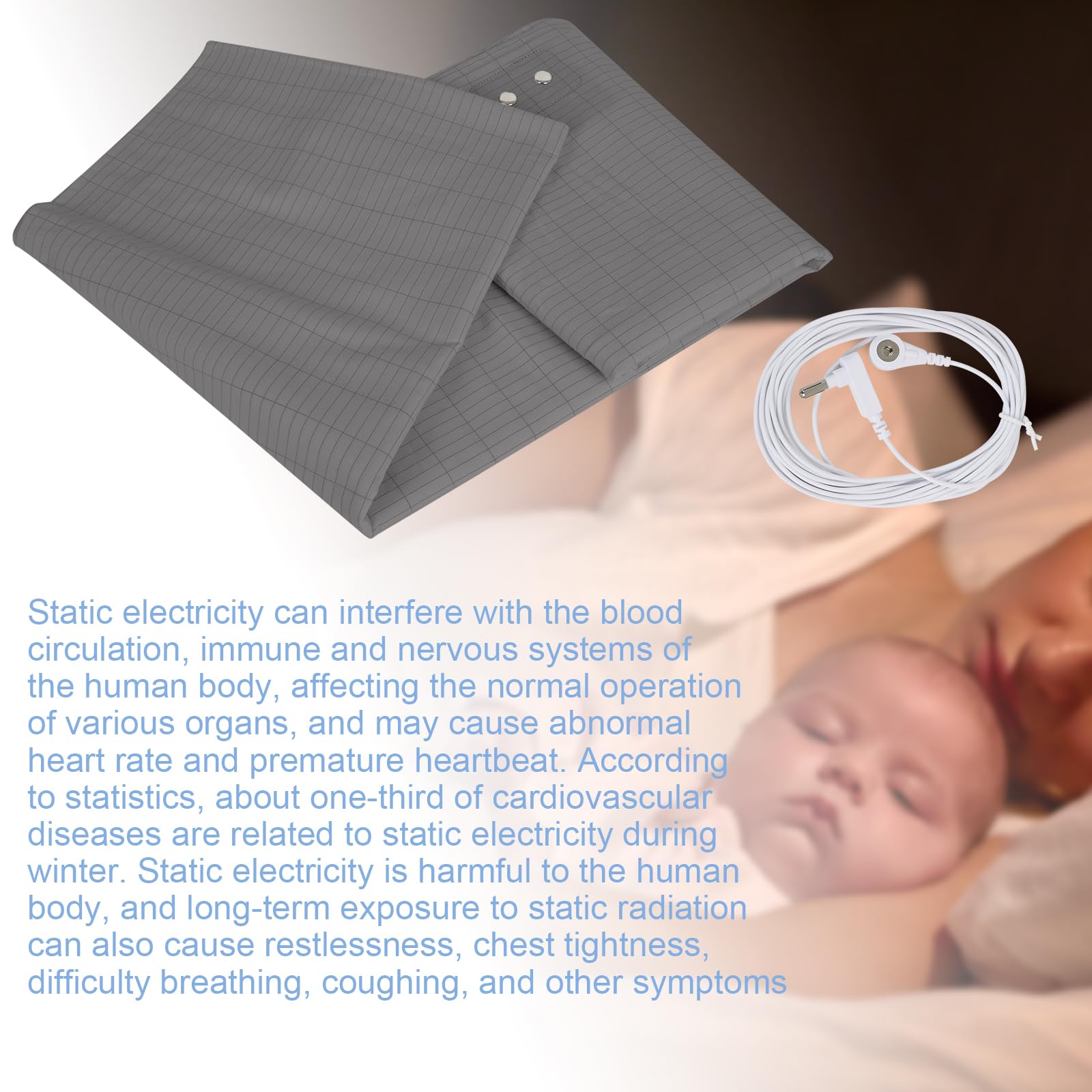 Grounding Mat for Bed, Grounding Sheets Blanket with Grounding Cord, Earthing Mat Grounding Pad Reaeng uk supplements