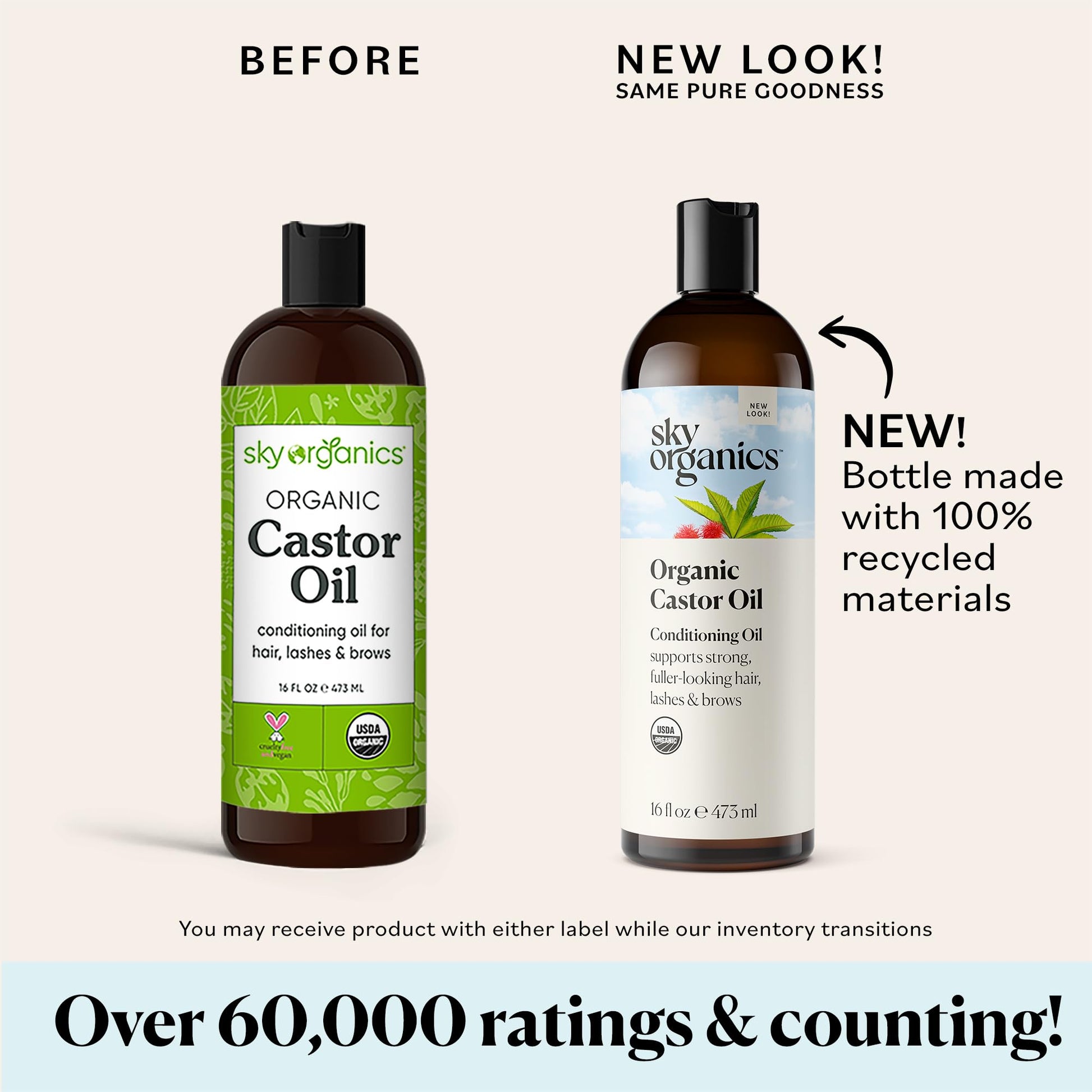 Sky Organics Castor Oil (2x16oz) USDA Organic Cold-Pressed Unrefined100% Pure Sky Organics uk supplements