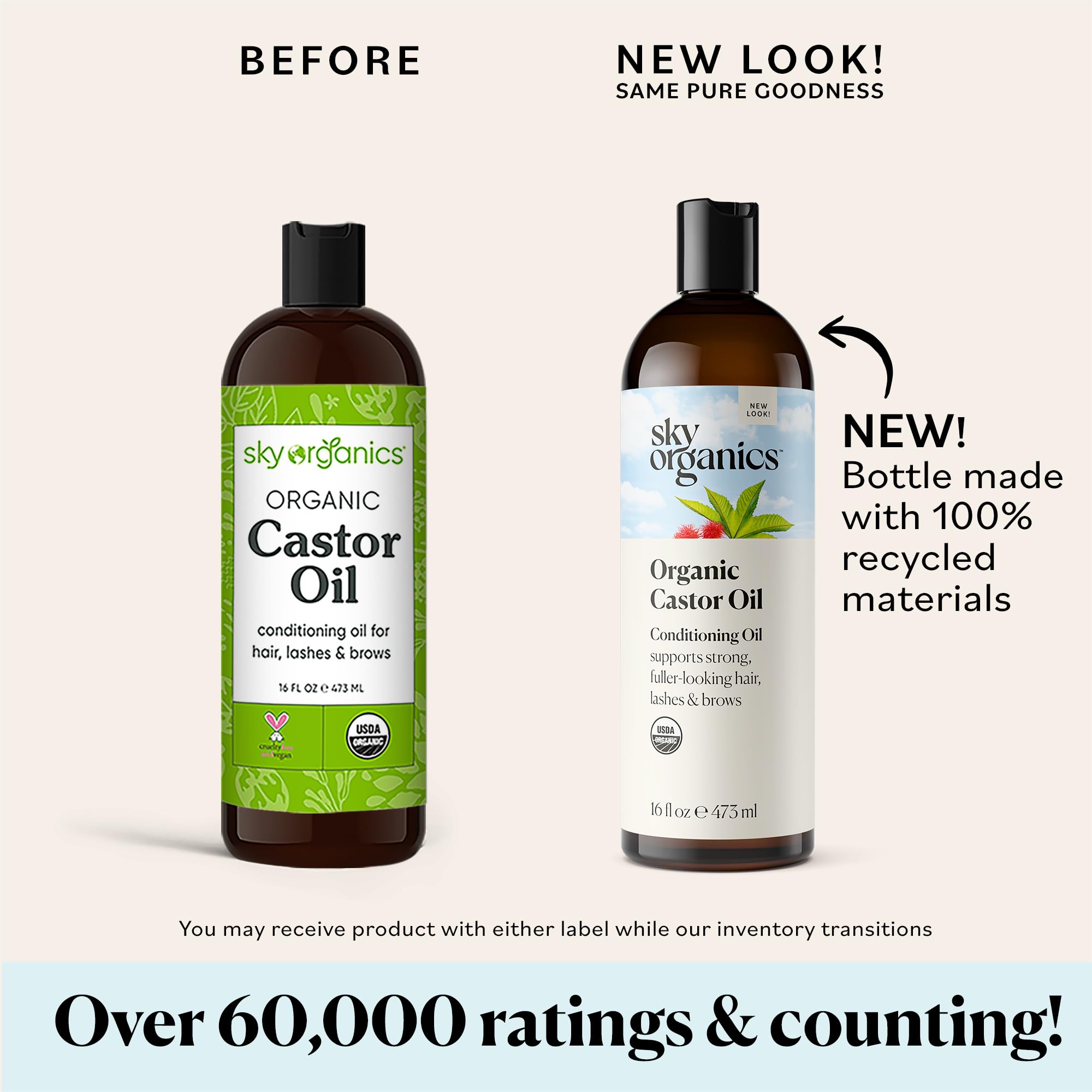 Sky Organics Castor Oil (2x16oz) USDA Organic Cold-Pressed Unrefined100% Pure Sky Organics uk supplements