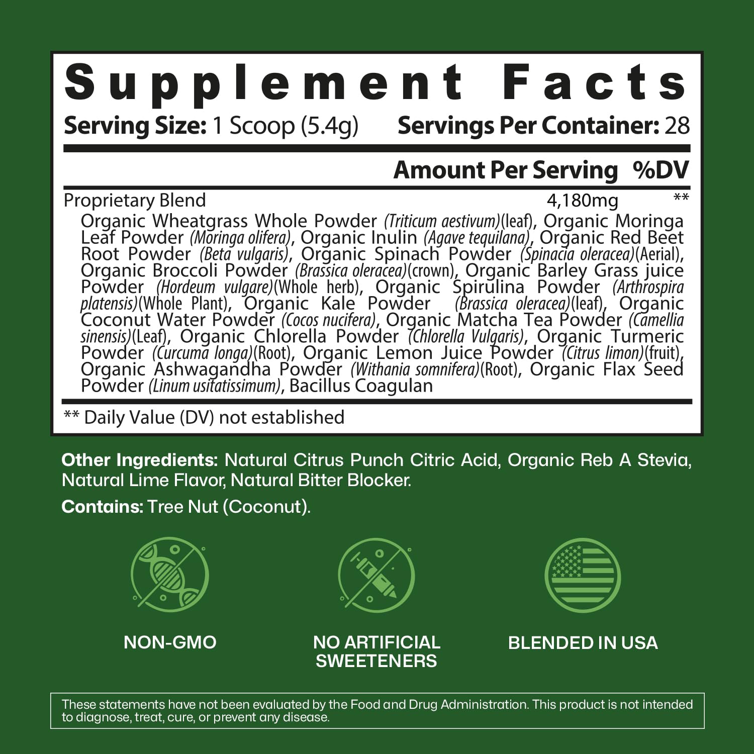 ColonBroom Superfood Greens Powder Supplement | Super Greens Juice Powder with Probiotics, Prebiotics, Spirulina & Chlorella | Natural for Energy, Immunity, Digestion & Detox Support | 28 Servings ColonBroom uk supplements
