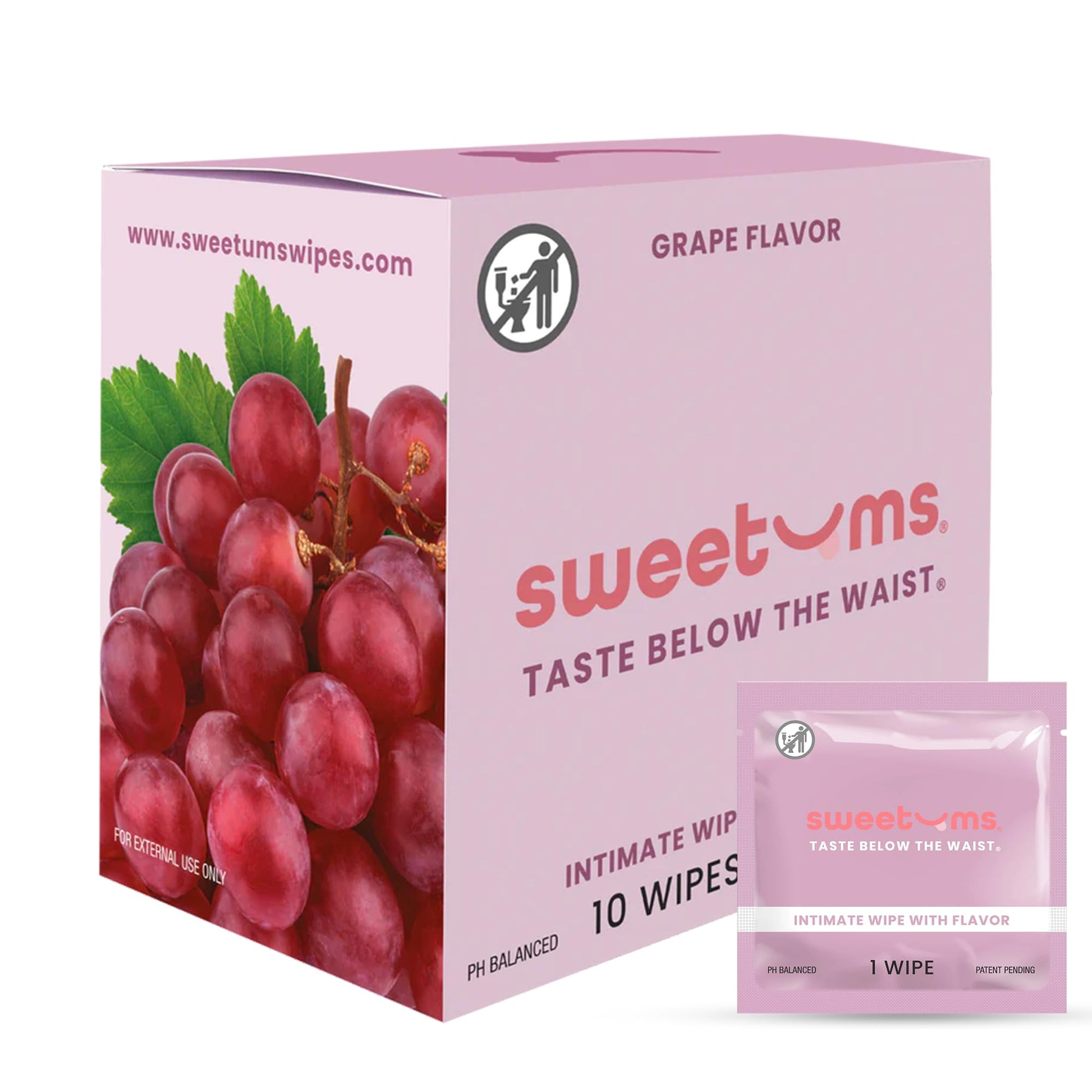 Sweetums Feminine Wipes For Women, Individually Wrapped - pH Balanced Flavored Intimate Wipes Sweetums uk supplements