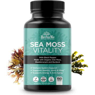 HerbaMe Organic Irish Sea Moss with Bladderwrack, Burdock Root & Black Pepper Extract HerbaMe uk supplements