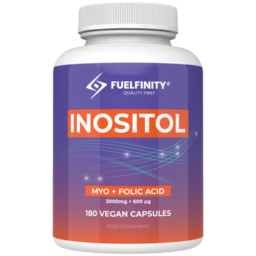Myo-Inositol & Folic Acid | 2000mg Inositol | 180 Capsules | PCOS and Fertility Supplement FuelFinity uk supplements
