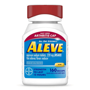 Aleve Gelcaps with Easy Open Arthritis Cap, Naproxen Sodium, Medication for Arthritis Pain, 160 Count Aleve uk supplements
