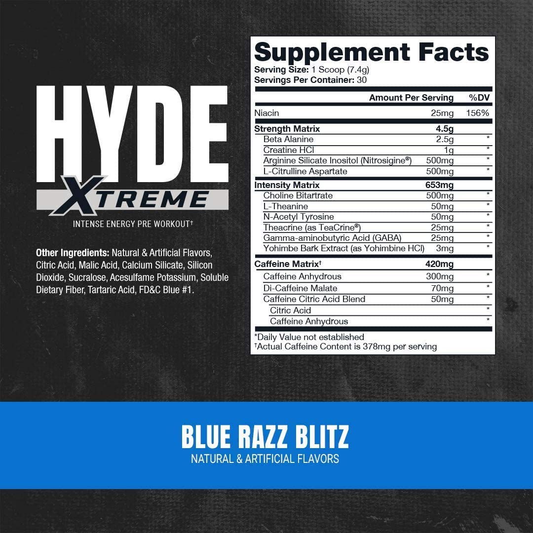 PROSUPPS Hyde Xtreme Blue Razz and Hyde Max Pump Blue Raspberry Bundle PROSUPPS uk supplements