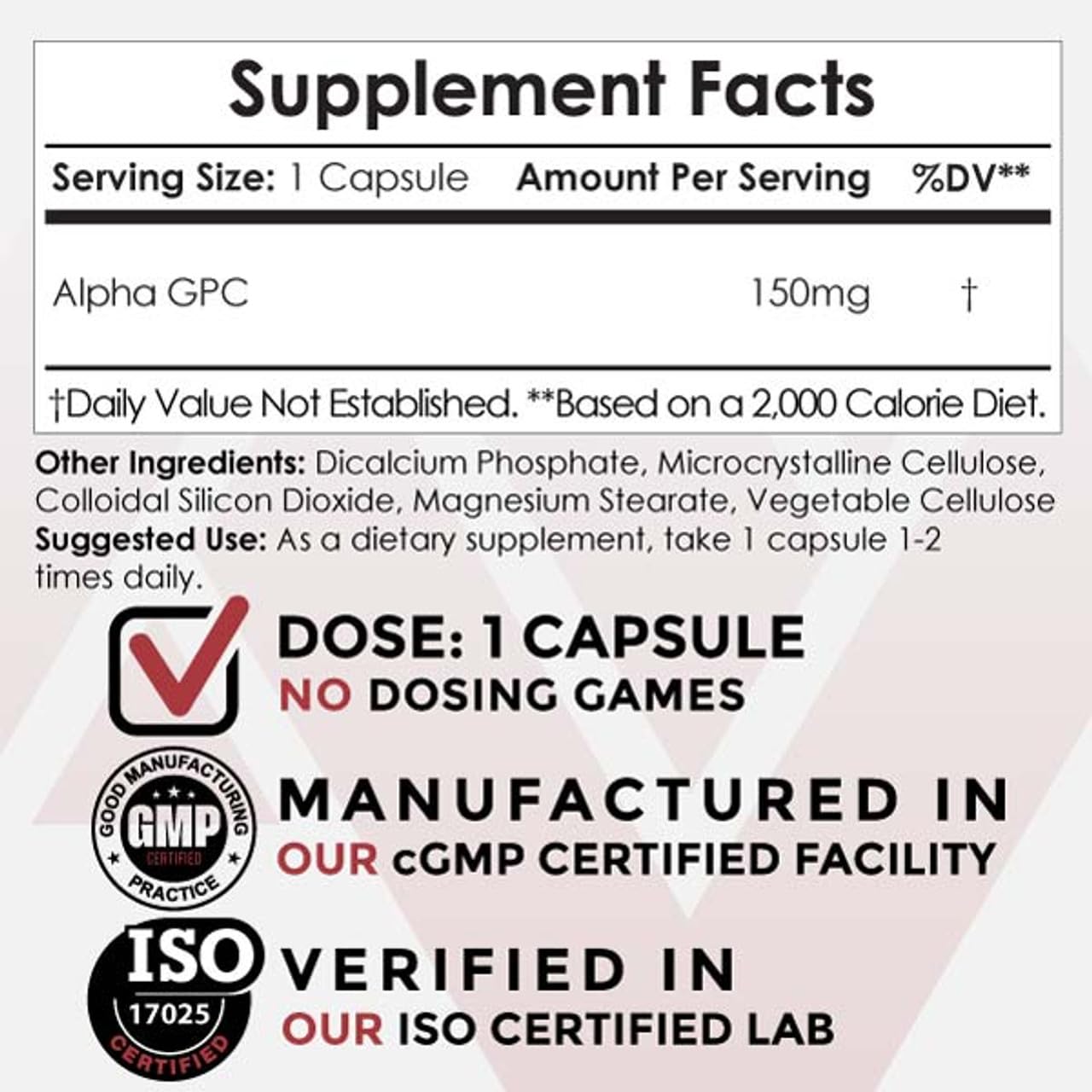 Nootropics Depot Alpha GPC Capsules | 150mg | 60 Count | Choline Supplement | Brain Health Supplement | Supports Healthy Brain Function | Enhance Cognition, Memory + Focus Nootropics Depot uk supplements