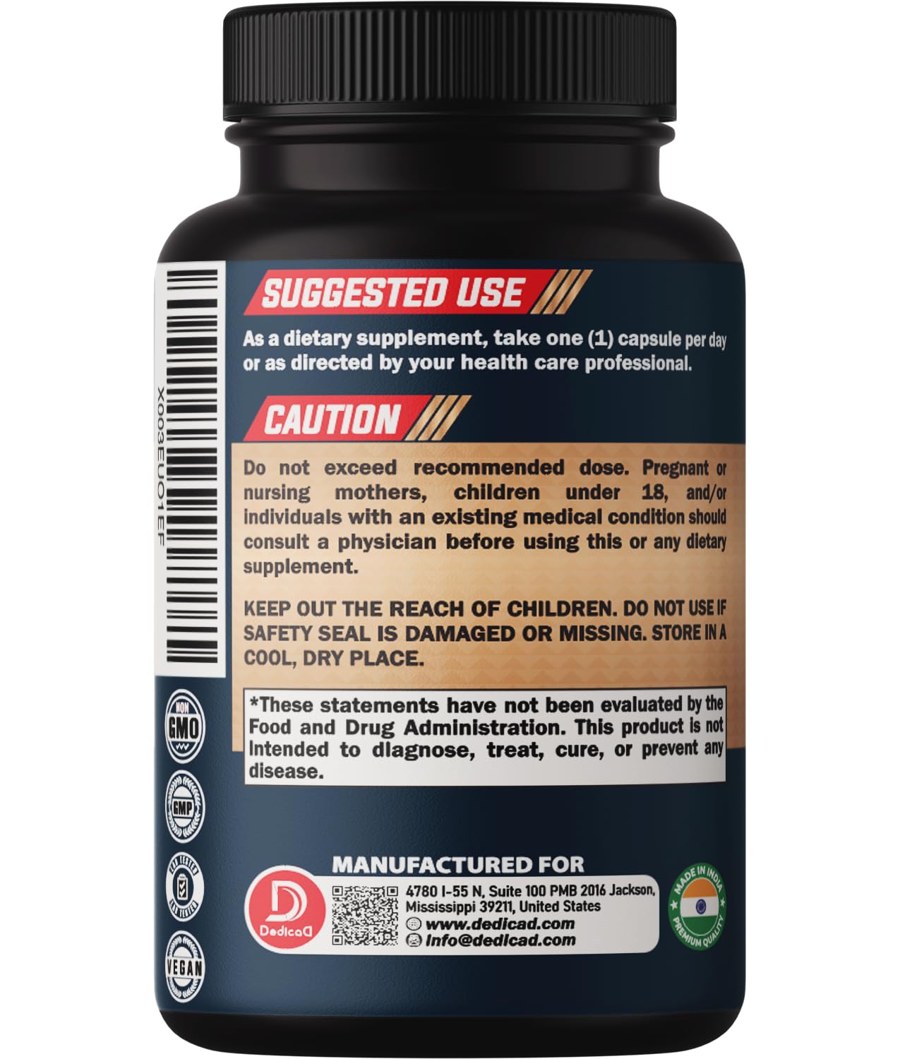 DEDICAD 10in1 Noni Capsules - 4 Month Supply with Elderberry, Boswellia, Turmeric, Ginger & More - Support Muscle, Joint, Digestive & Immune - 2 Packs of 60 Vegan Capsules, Non-GMO & Gluten-Free DEDICAD uk supplements