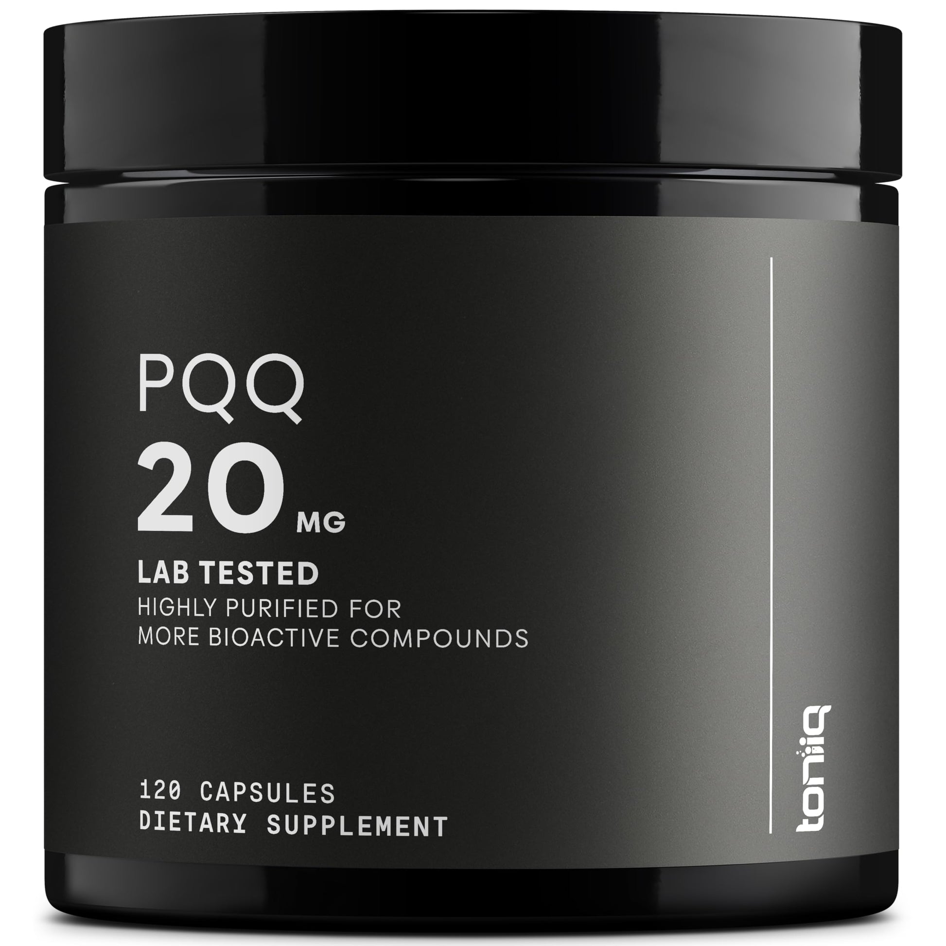 Toniiq 99%+ 20mg Supplement - Ultra High Purity PQQ 20mg Concentrated Formula - PQQ 20 mg 120 Capsules - Pyrroloquinoline Quinone Supplement - 1 Capsule Serving - Vegetarian Capsules Toniiq uk supplements