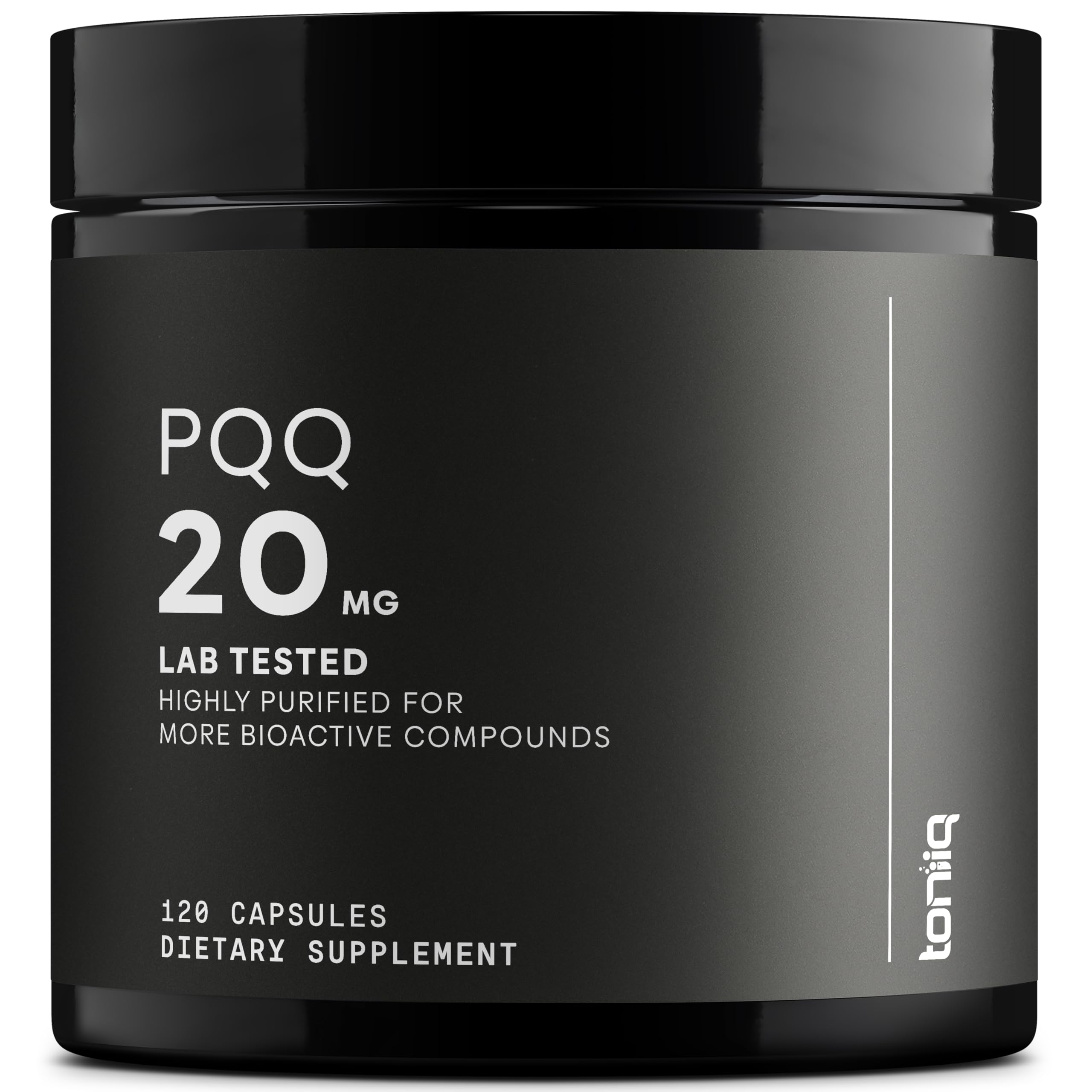 Toniiq 99%+ 20mg Supplement - Ultra High Purity PQQ 20mg Concentrated Formula - PQQ 20 mg 120 Capsules - Pyrroloquinoline Quinone Supplement - 1 Capsule Serving - Vegetarian Capsules Toniiq uk supplements