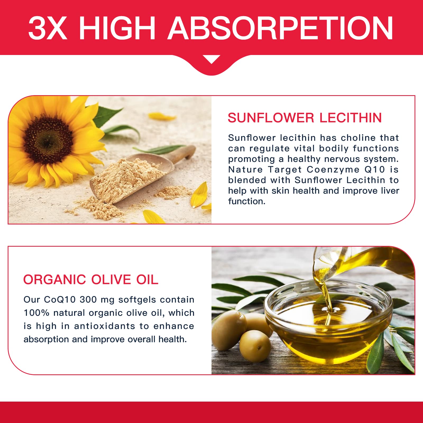 NATURE TARGET CoQ10-300mg-Softgels + PQQ with Organic-Olive-Oil - High Absorption NATURE TARGET uk supplements