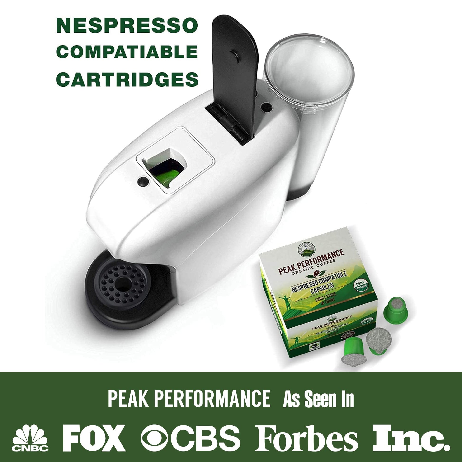 Peak Performance Organic Capsules for Nespresso Machines - Fair Trade, Low Acid, Organic Espresso Coffee Pods (36 Count) Compatible with All Nespresso Capsule Brewers - Medium Roast Single Serve Pod Peak Performance uk supplements