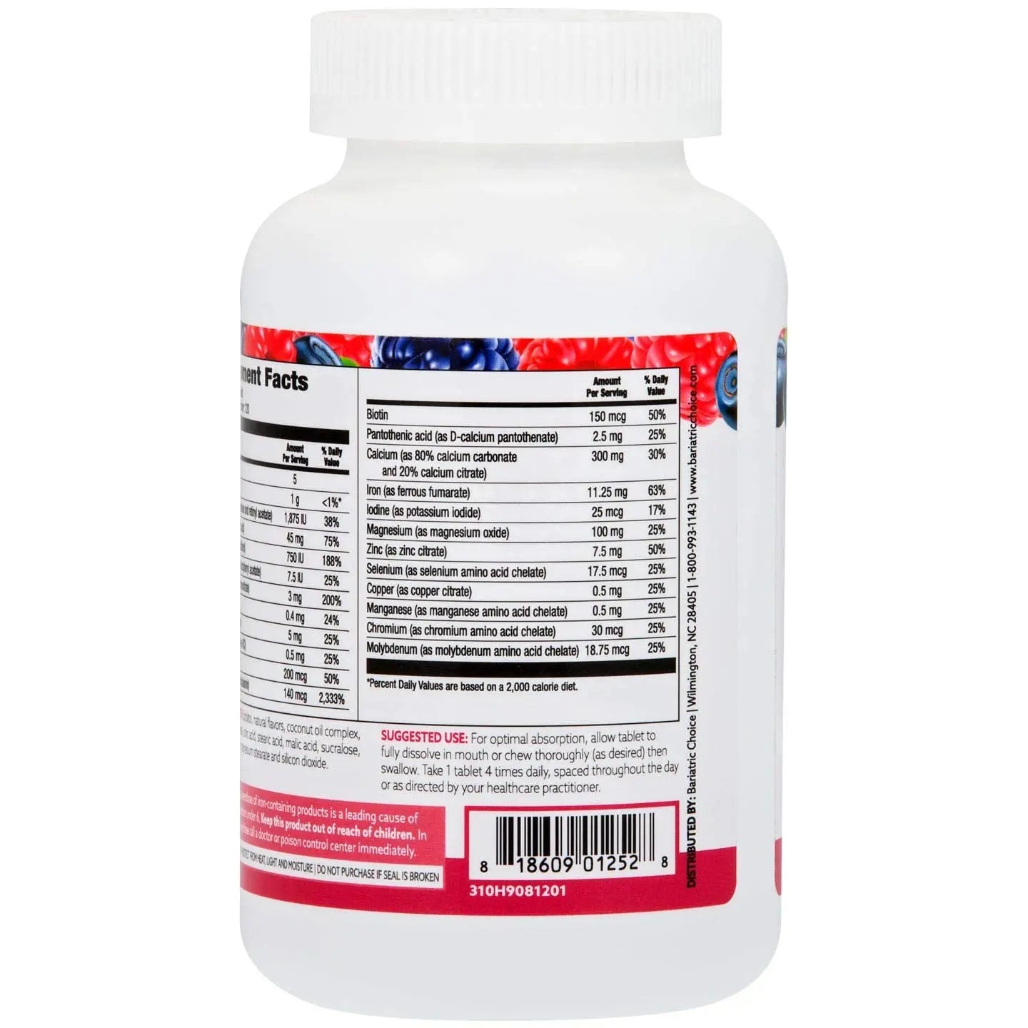 Bariatric Choice My Bariatric Chewable Multivitamin with Iron & 300mg Calcium, Berry (120ct) Bariatric Choice uk supplements