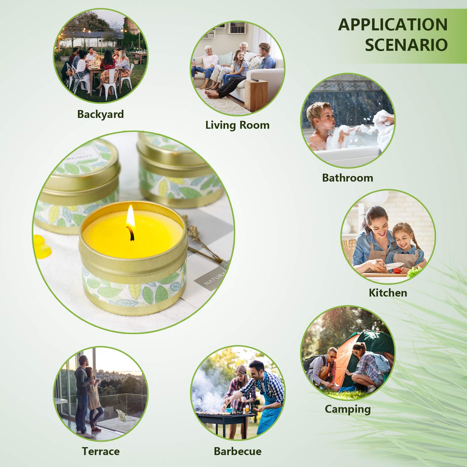 Citronella Candles Outdoor, Scented Candles, Summer Soy Wax Candles, Lemongrass Candles STRN uk supplements