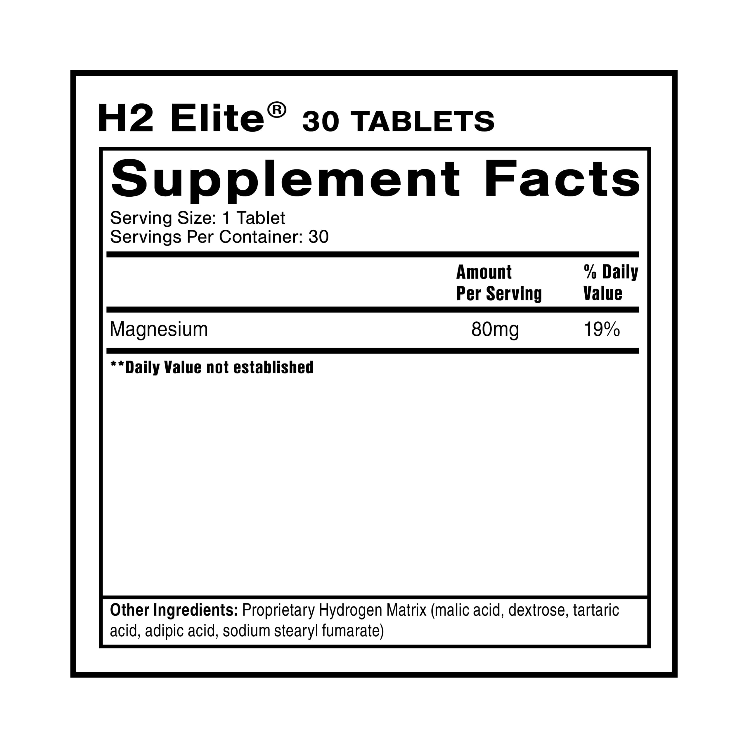 Quicksilver Scientific H2 Elite - Molecular Hydrogen for Energy + Metabolism Support, Water Tablets Perfect for Open Containers - Magnesium Malate Drink Additive (30 Molecular Hydrogen Tablets) Quicksilver Scientific uk supplements