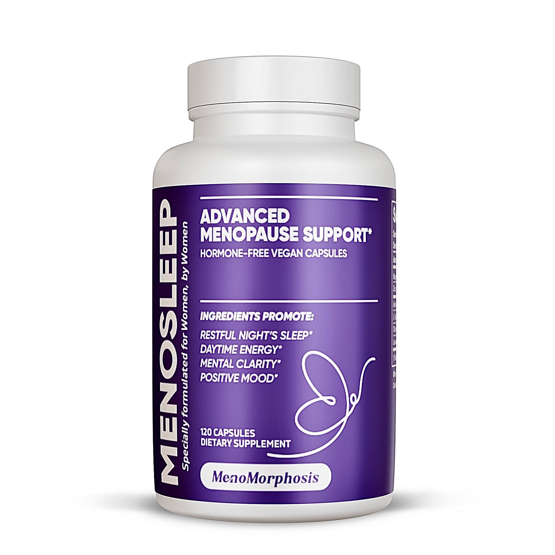 Meno Sleep Menopause Support Supplement: Clinically Proven Ingredients Improve Energy, Mood & Mental Clarity. Magnesium Glycinate, L-Theanine, Ashwagandha, Made in USA, Vegan, Hormone Free 120 Ct MenoMorphosis uk supplements