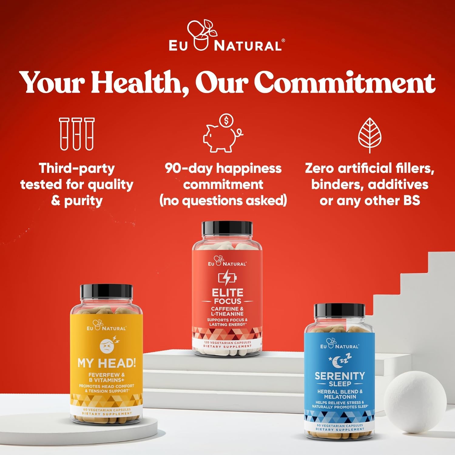 Eu Natural Elite Caffeine Pills with L-Theanine - 100mg Caffeine + 200mg L-Theanine - Jitter-Free Focused Energy & Clean Nootropic Stack - 240 Soft Capsules Eu Natural uk supplements