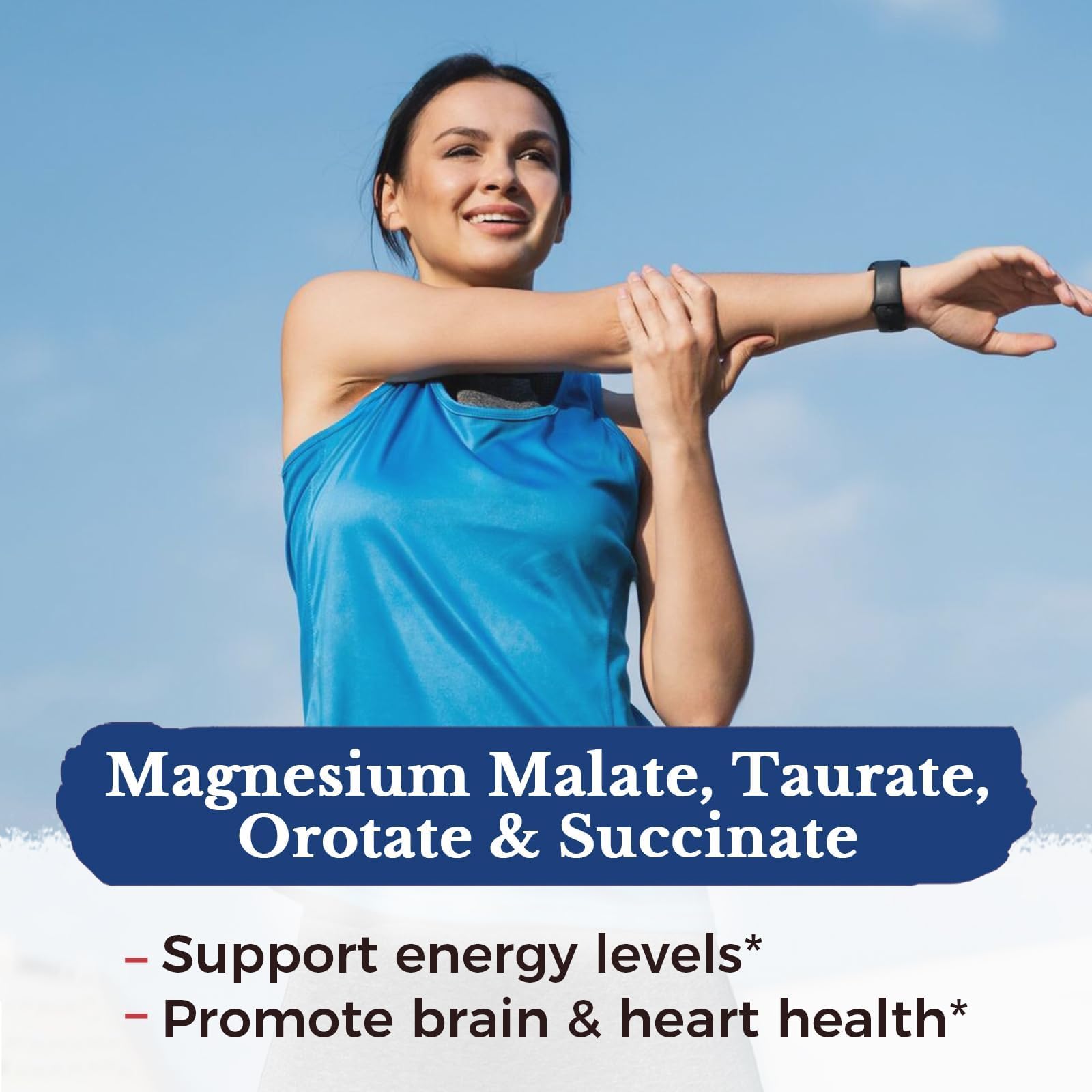 Vitalitown 10 in 1 Magnesium Complex Supplement - 400mg Elemental Magnesium Chelated with Glycinate, Citrate, Malate, Taurate & More - for Sleep Heart Energy - Non-GMO, Vegan, 90 Caps Vitalitown uk supplements