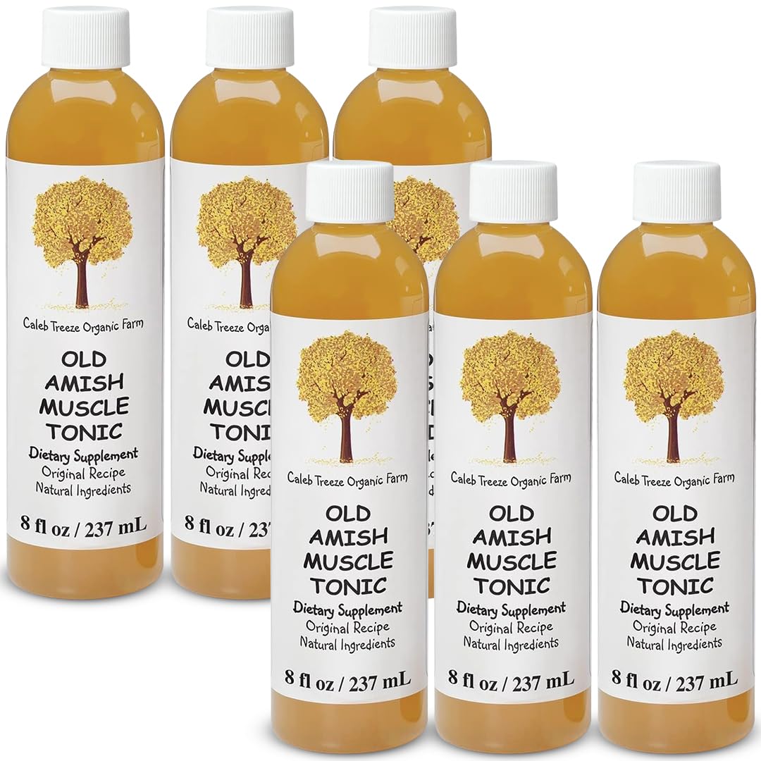 Caleb Treeze Old Amish Muscle Tonic 8 fl oz, Leg & Foot Cramps Relief, Restless Legs, Muscle Cramps & Spasm Relief - Pack of 6 Caleb Treeze uk supplements