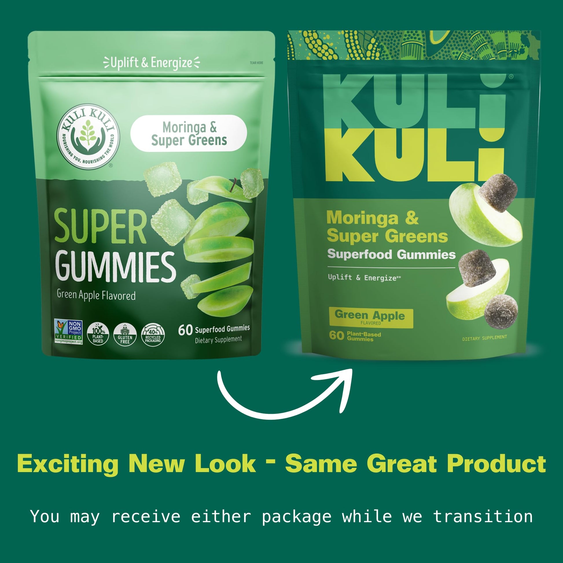 Kuli Kuli Super Energy Gummies - Energy Supplements with Moringa, Caffeine-Free Natural Energy Booster - 60 Non-GMO, Gluten-Free Moringa Gummies Kuli Kuli uk supplements