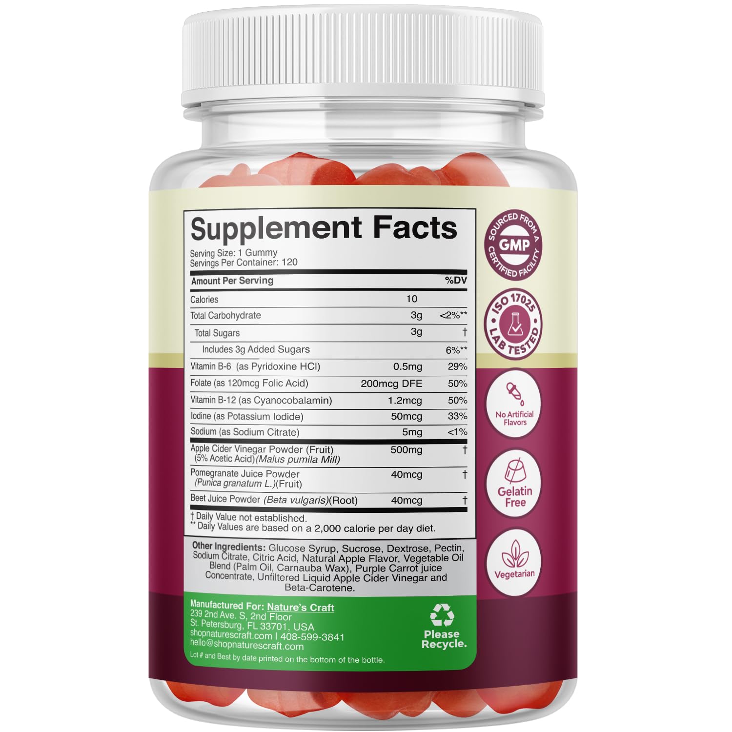 ACV Apple Cider Vinegar Gummies - Natural Energy Supplement ACV with Mother Bio Sense uk supplements
