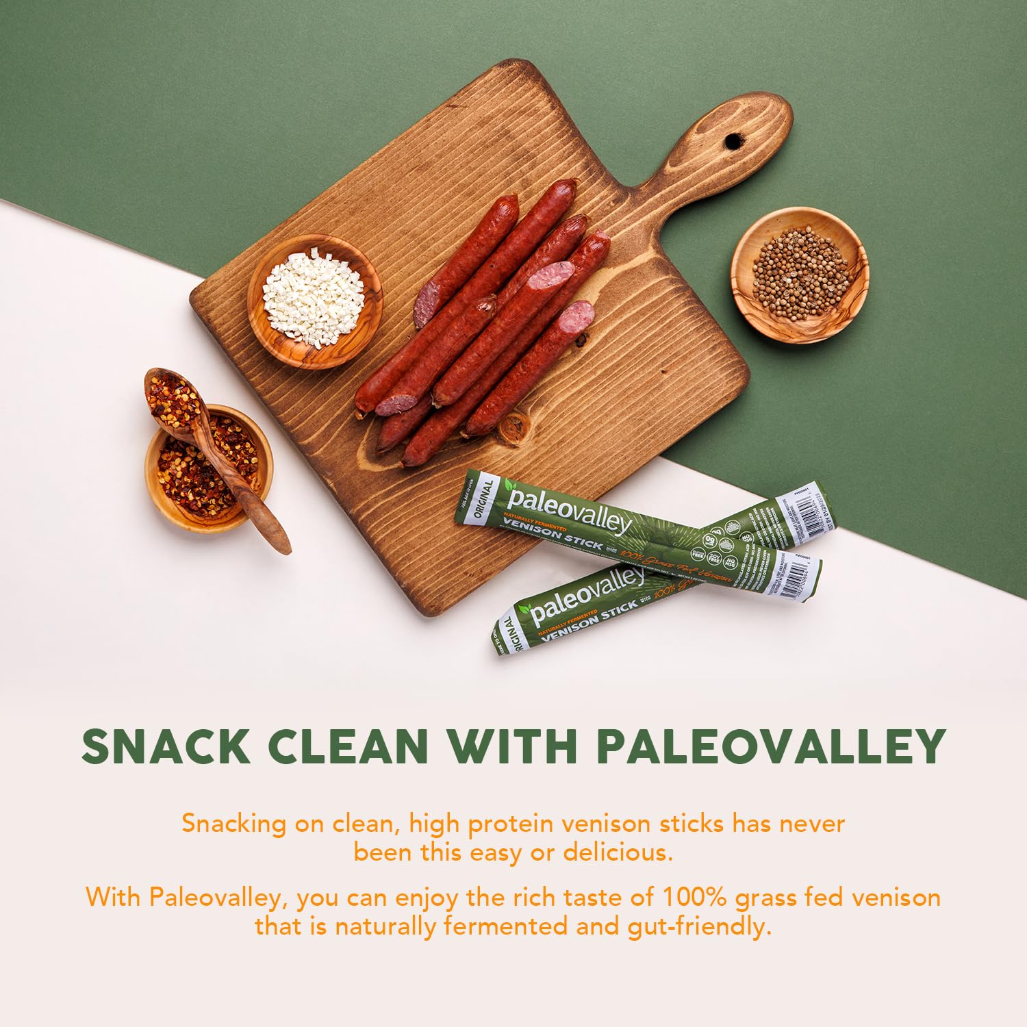 Paleovalley 100% Grass Fed Venison Sticks – 10 Pack – Keto-Friendly, High Protein, Low-Calorie Snack – Omega-3 Rich, Gluten-Free, Nitrate-Free, Naturally Flavored – Healthy On-the-Go Meat Snack Paleovalley uk supplements