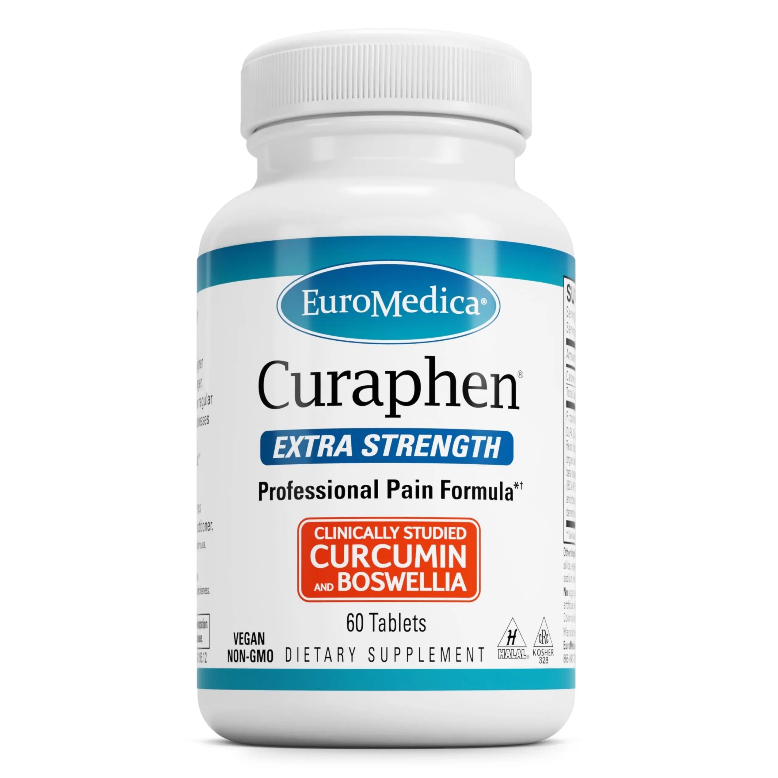 EuroMedica Curaphen Extra Strength - Curcumin & Boswellia Supplement for Healthy Circulation Support - Turmeric Supplement to Support Joints, Muscle Health & Endorphin Production - 60 Tablets EuroMedica uk supplements