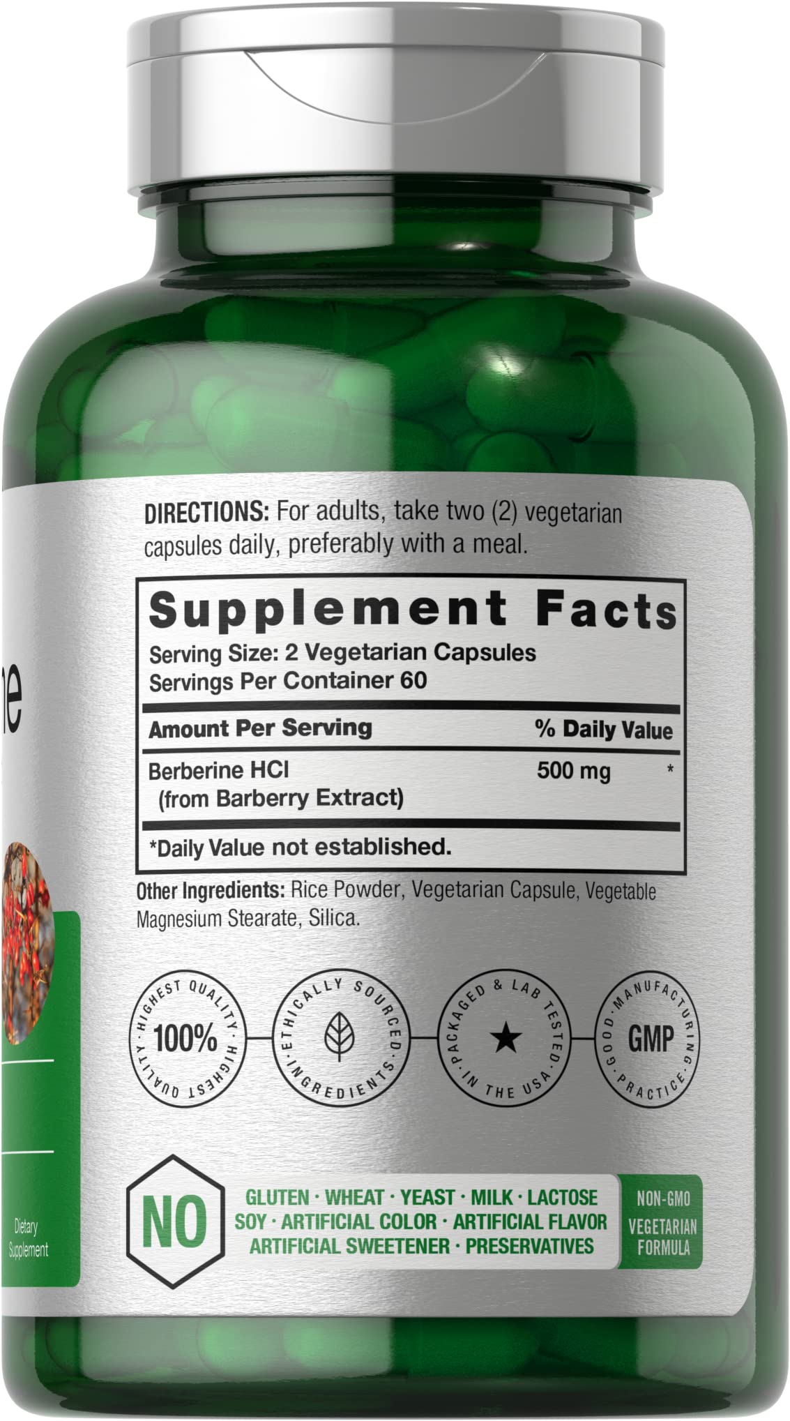 Berberine Supplement | 120 Capsules | Berberine HCl from Barberry Extract | Non-GMO Horbäach uk supplements