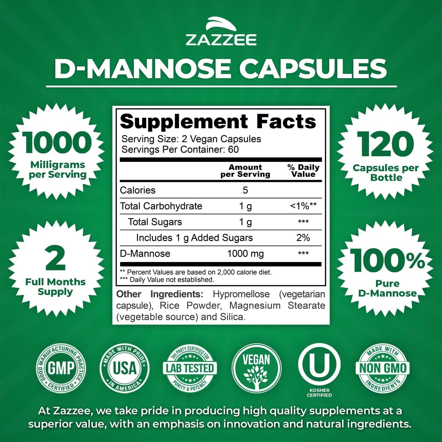 Zazzee Ultimate Urinary Tract Support Bundle | Super Concentrated Proanthocyanidin Cranberry Extract Capsules Plus D-Mannose 1000mg Capsules for UT & Bladder Cleansing (60 Servings Each) Zazzee uk supplements