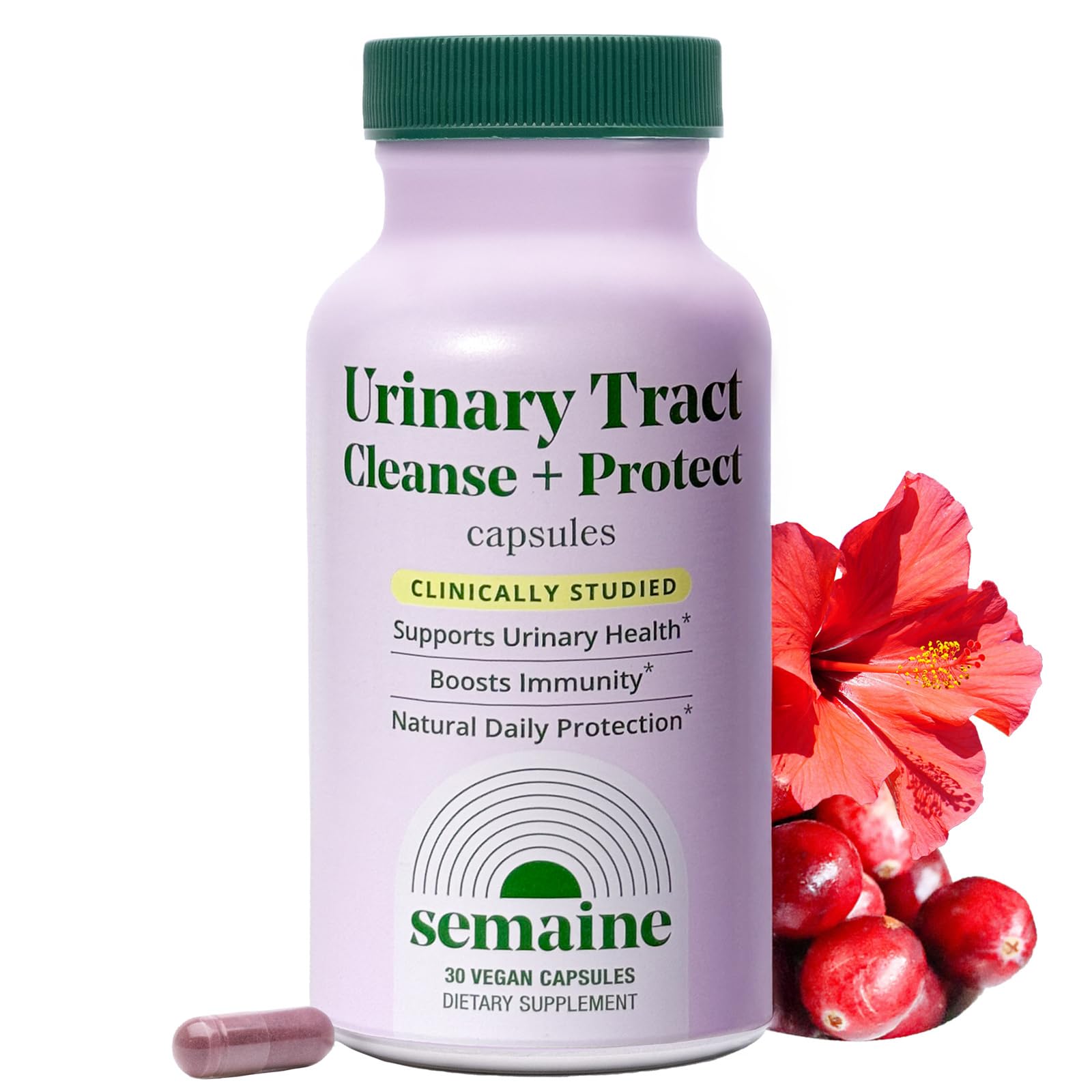 Semaine Urinary Tract Cleanse & Protect – 30 ct, Bladder Support Supplement for Women, Flushes Urinary Tract. Combines Cranberry Proanthocyanidins with Hibiscus. Semaine uk supplements